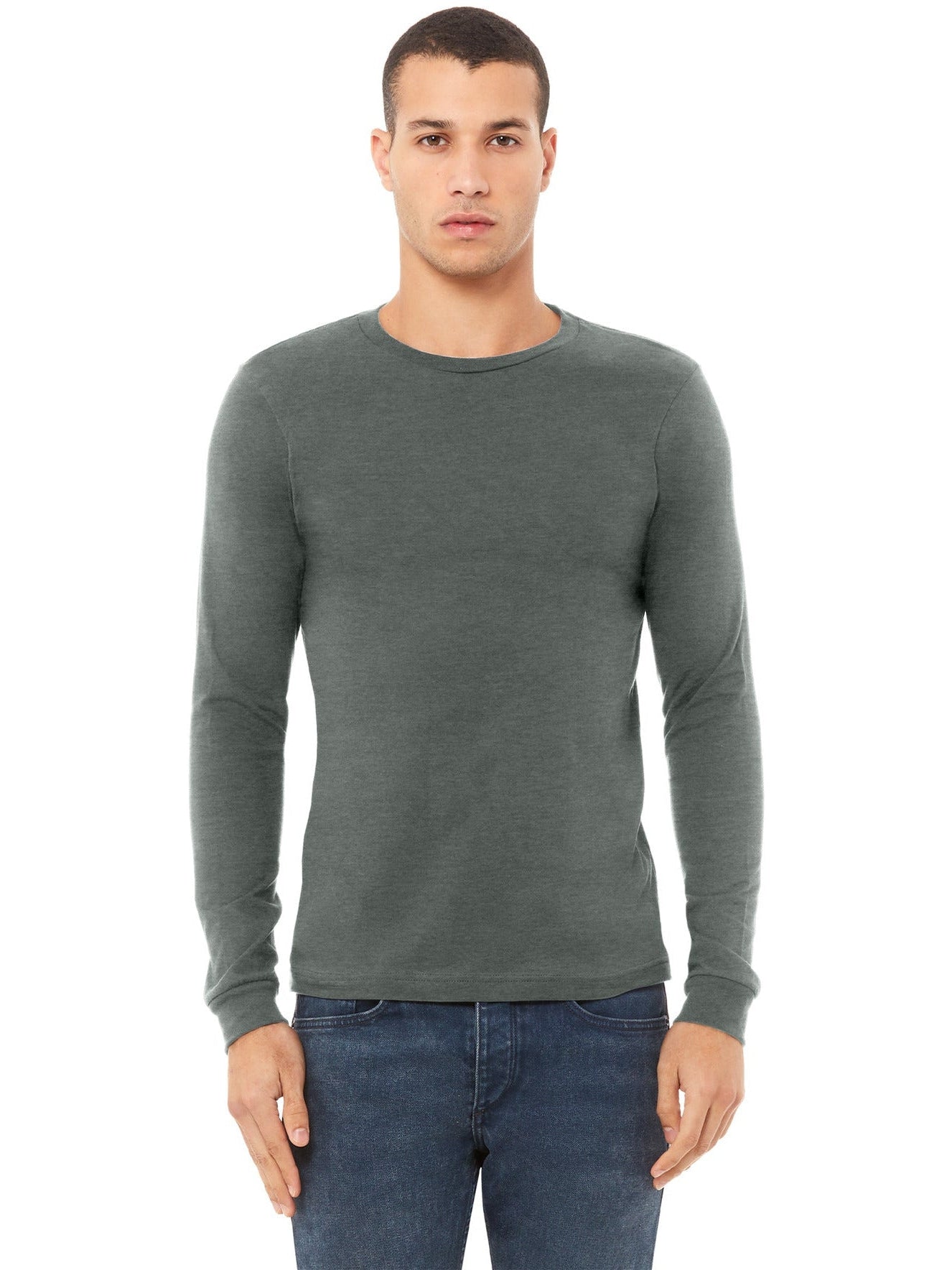 no-logo Bella+Canvas Unisex Heather CVC Long Sleeve Tee-Regular-Bella&Canvas-Thread Logic