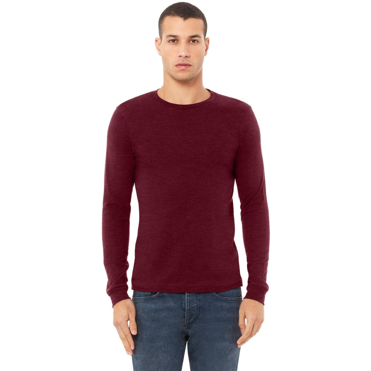no-logo Bella+Canvas Unisex Heather CVC Long Sleeve Tee-Regular-Bella&Canvas-Thread Logic