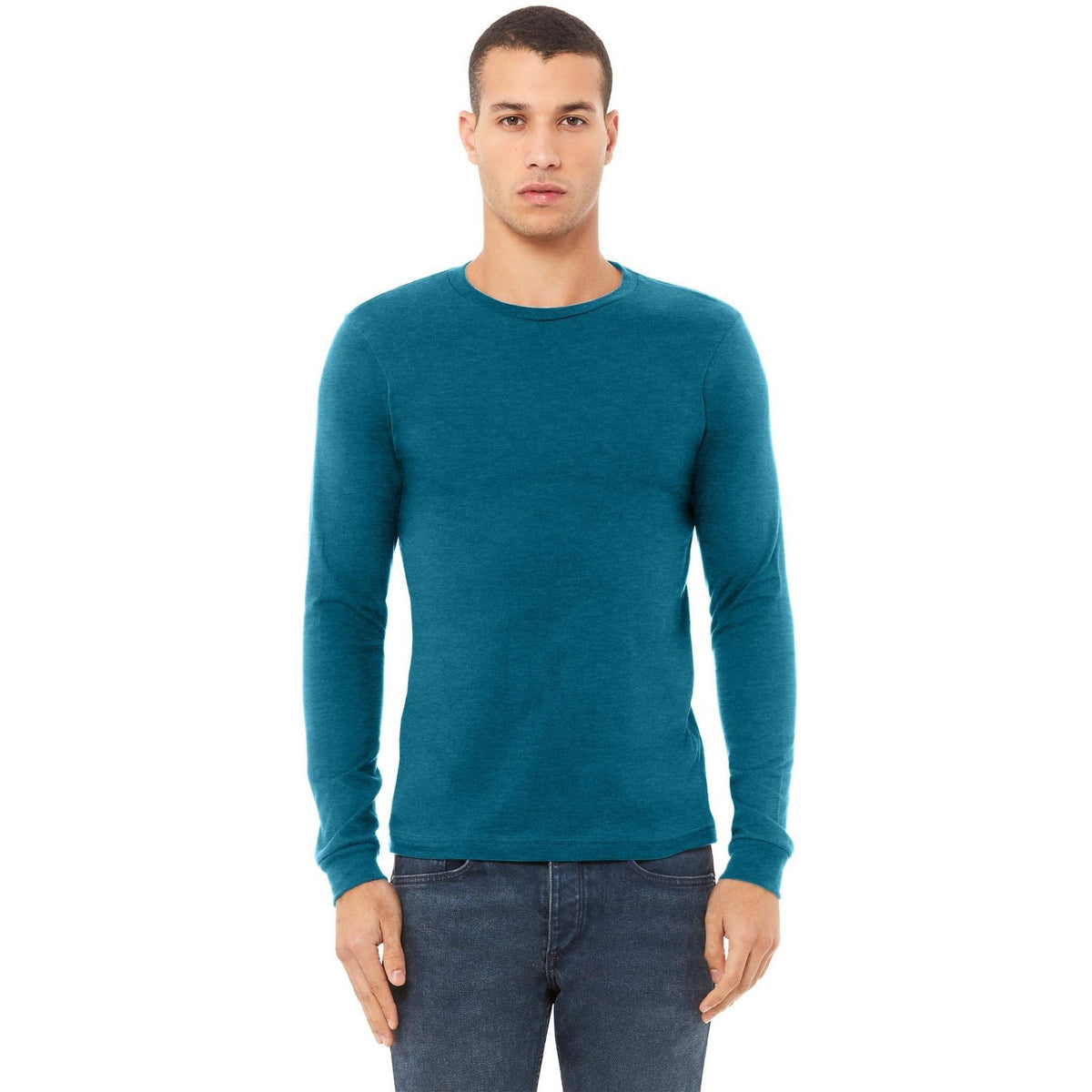 no-logo Bella+Canvas Unisex Heather CVC Long Sleeve Tee-Regular-Bella&Canvas-Thread Logic