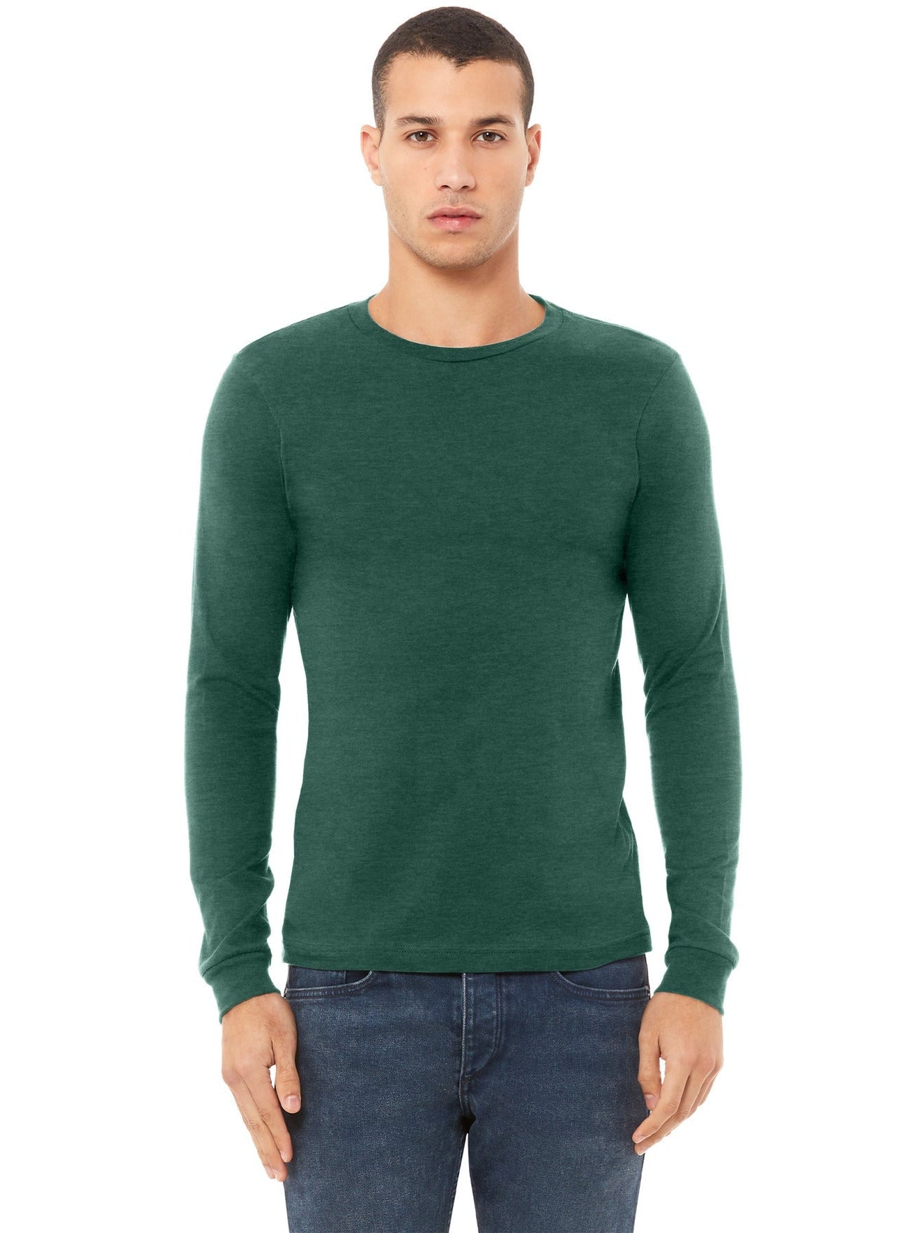 no-logo Bella+Canvas Unisex Heather CVC Long Sleeve Tee-Regular-Bella&Canvas-Thread Logic