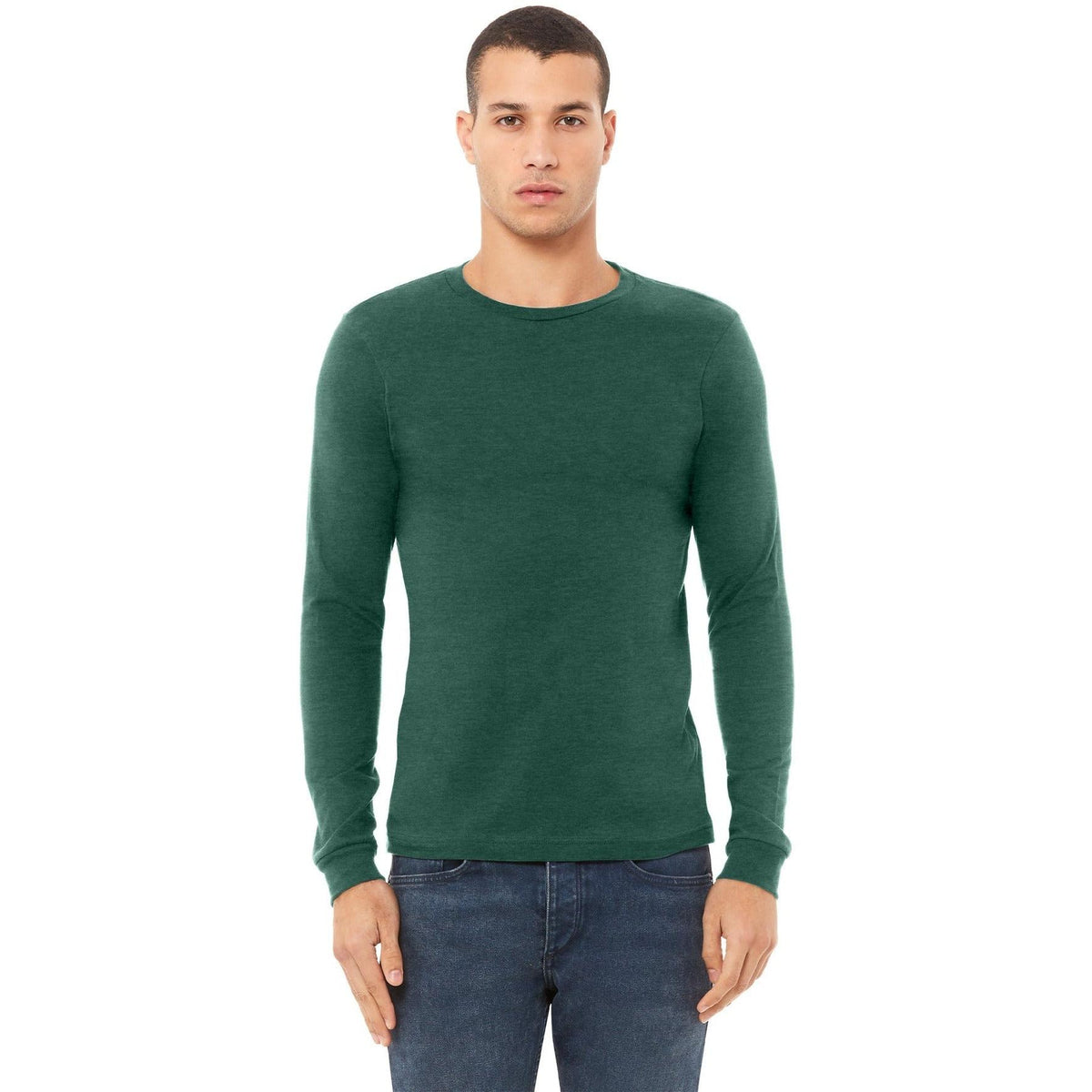 no-logo Bella+Canvas Unisex Heather CVC Long Sleeve Tee-Regular-Bella&Canvas-Thread Logic