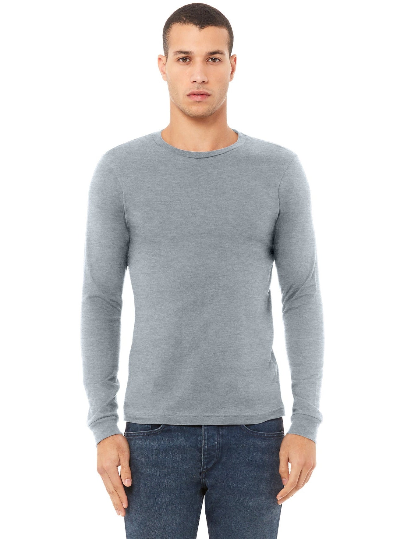 no-logo Bella+Canvas Unisex Heather CVC Long Sleeve Tee-Regular-Bella&Canvas-Thread Logic