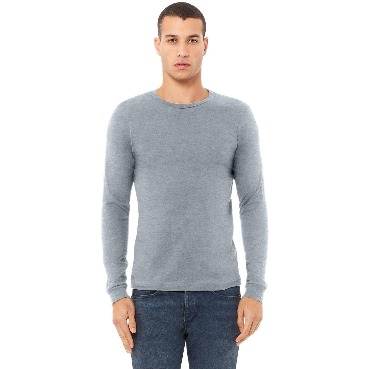 no-logo Bella+Canvas Unisex Heather CVC Long Sleeve Tee-Regular-Bella&Canvas-Thread Logic