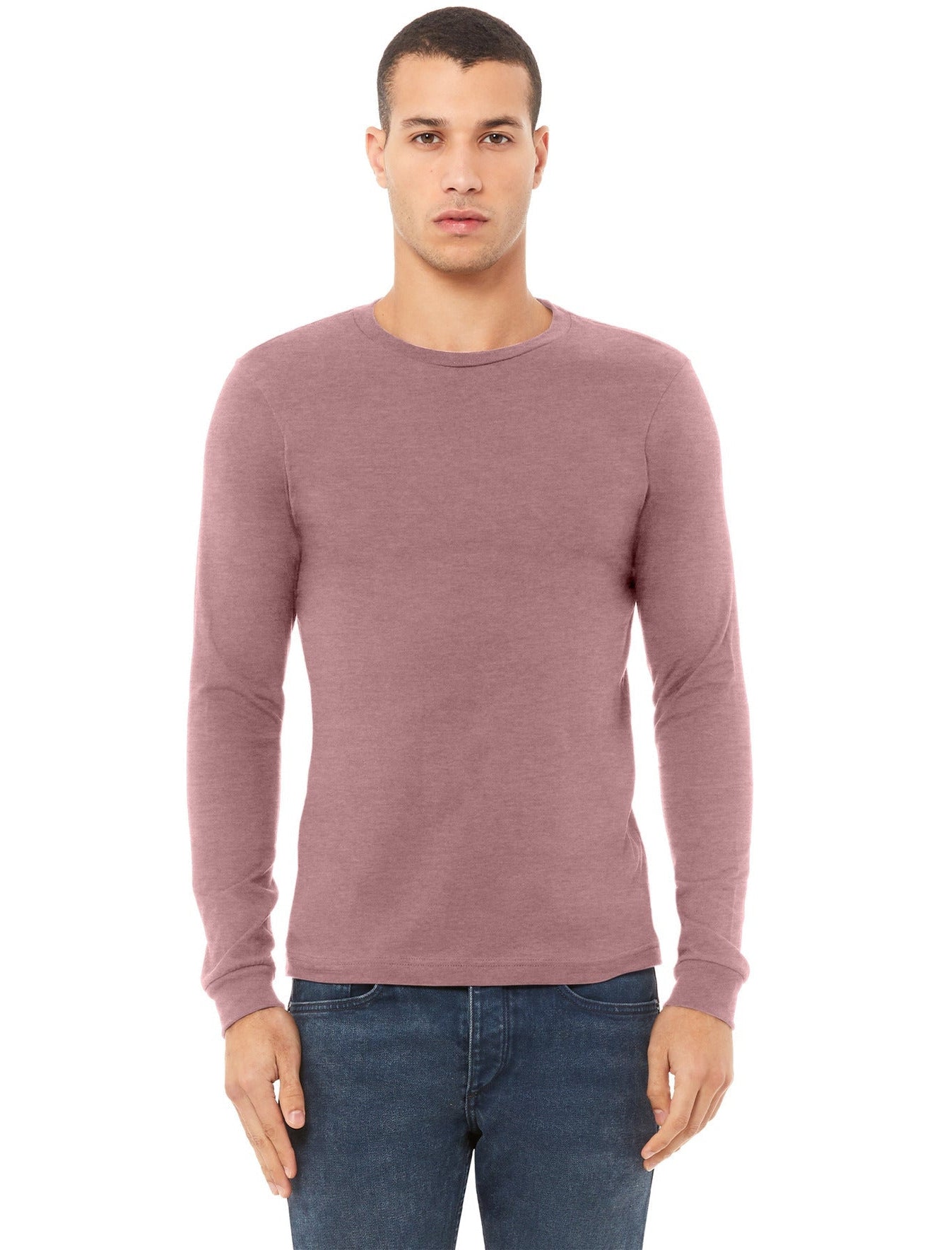 no-logo Bella+Canvas Unisex Heather CVC Long Sleeve Tee-Regular-Bella&Canvas-Thread Logic