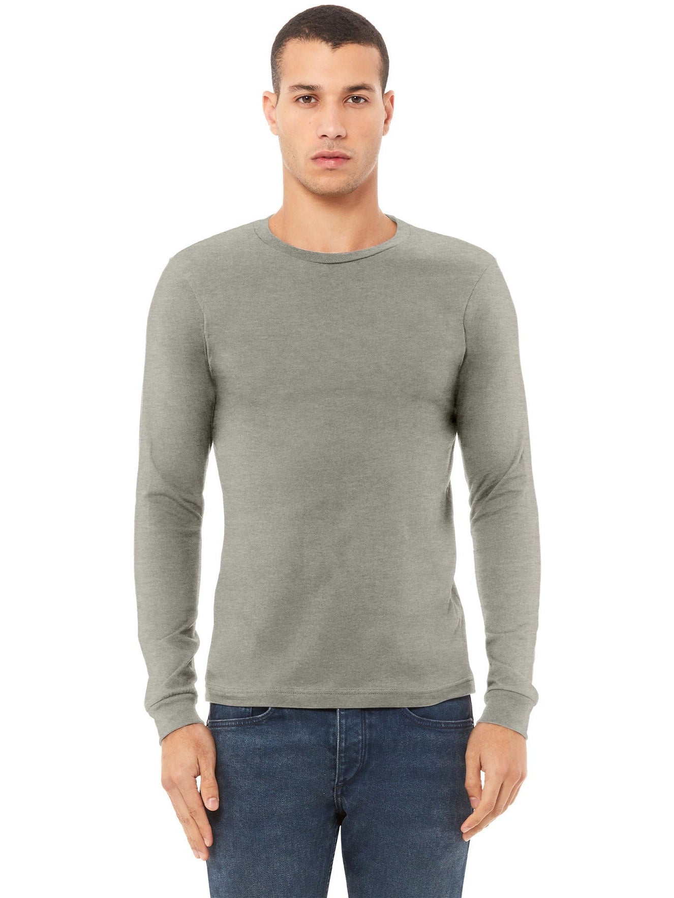no-logo Bella+Canvas Unisex Heather CVC Long Sleeve Tee-Regular-Bella&Canvas-Thread Logic