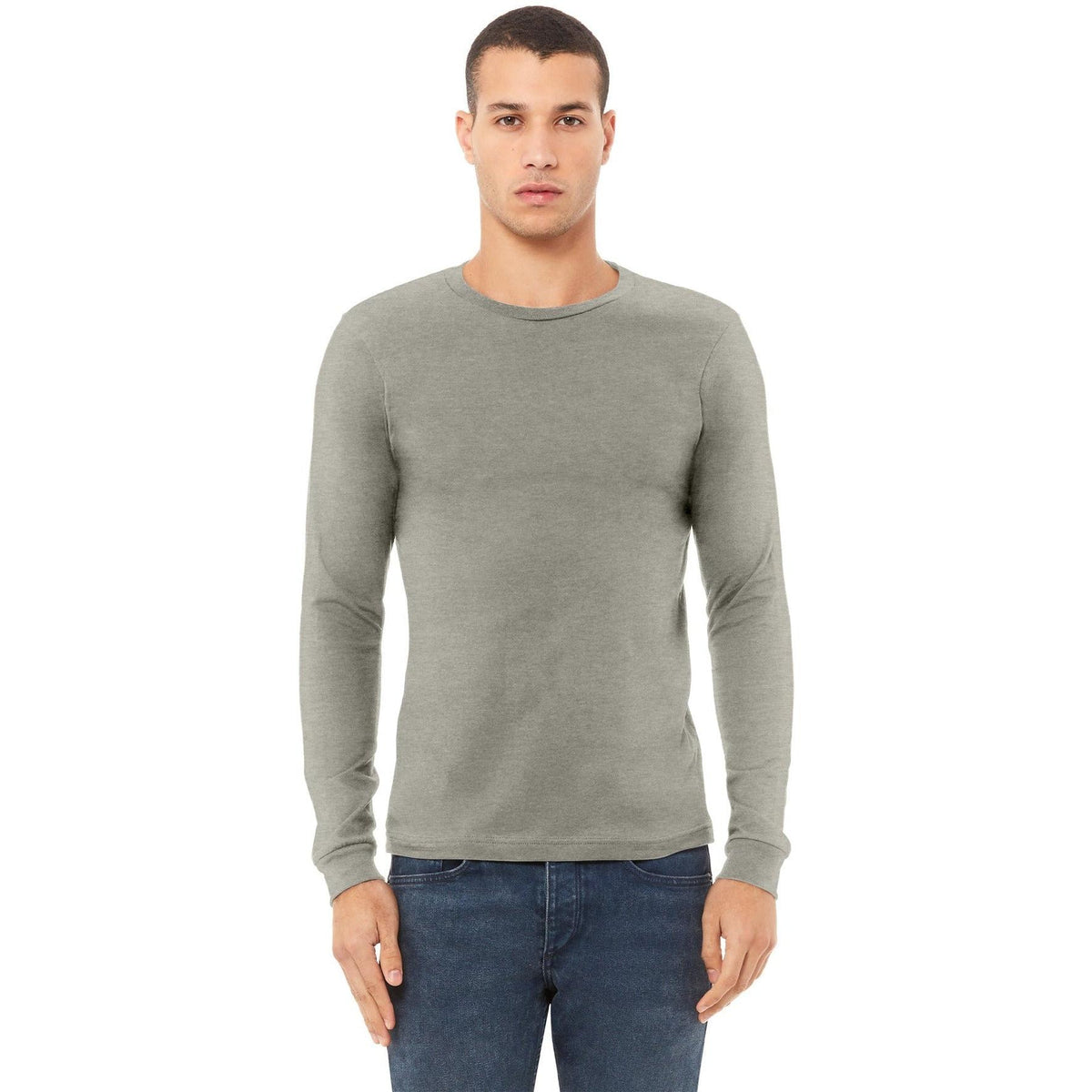 no-logo Bella+Canvas Unisex Heather CVC Long Sleeve Tee-Regular-Bella&Canvas-Thread Logic