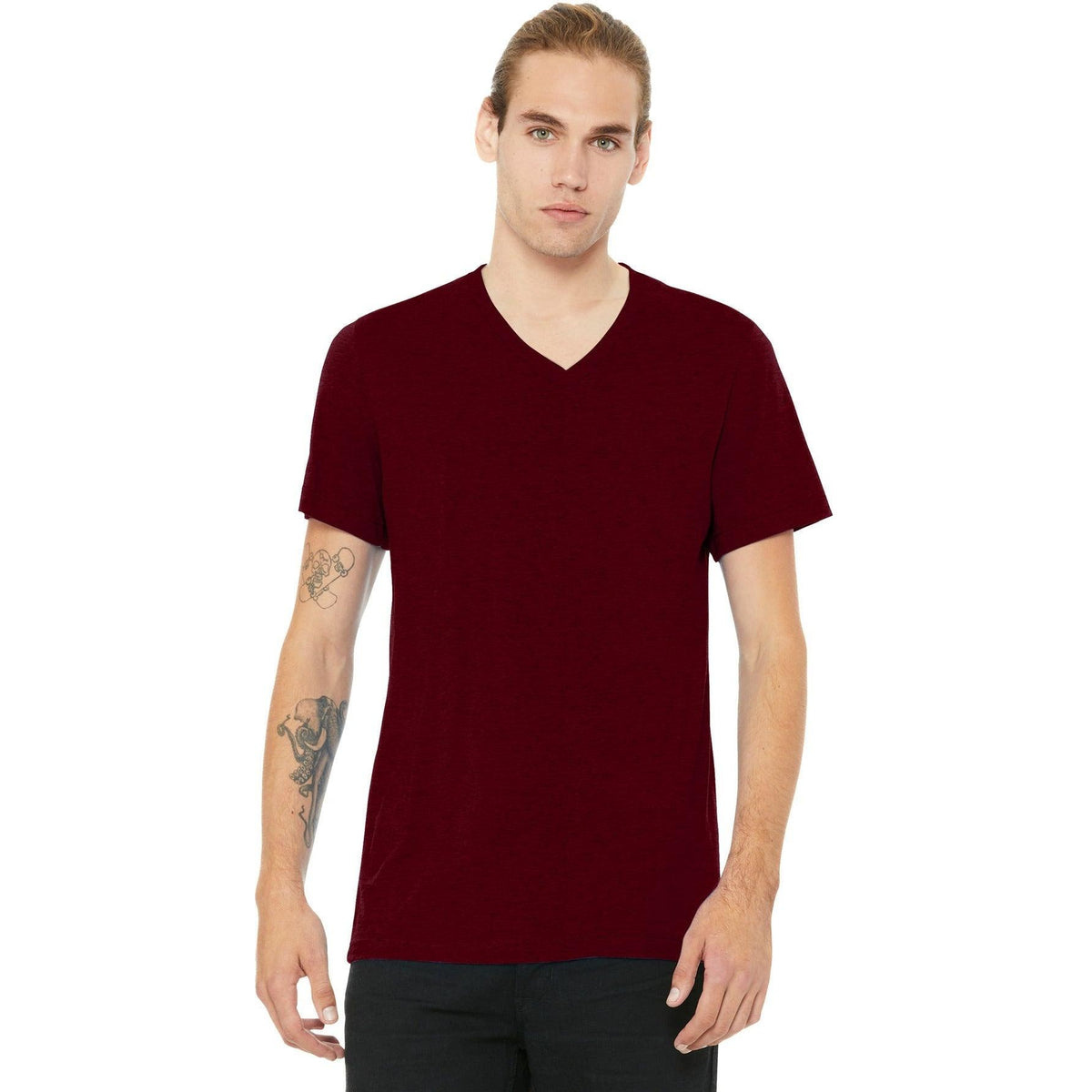 no-logo Bella+Canvas Unisex Heather CVC V-Neck Tee-Regular-Bella&Canvas-Thread Logic