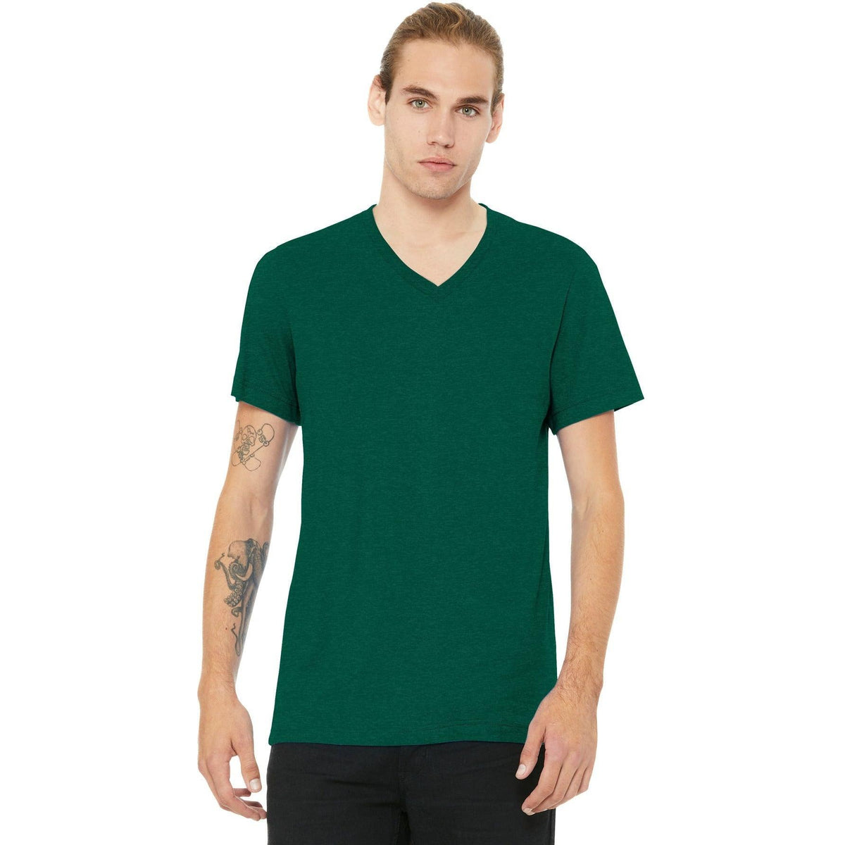 no-logo Bella+Canvas Unisex Heather CVC V-Neck Tee-Regular-Bella&Canvas-Thread Logic