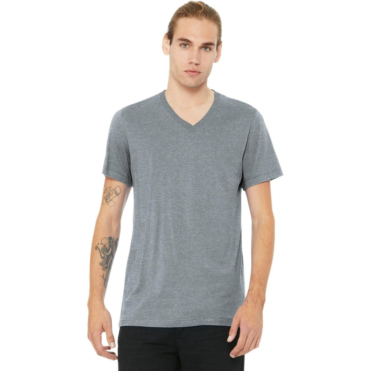 no-logo Bella+Canvas Unisex Heather CVC V-Neck Tee-Regular-Bella&Canvas-Thread Logic