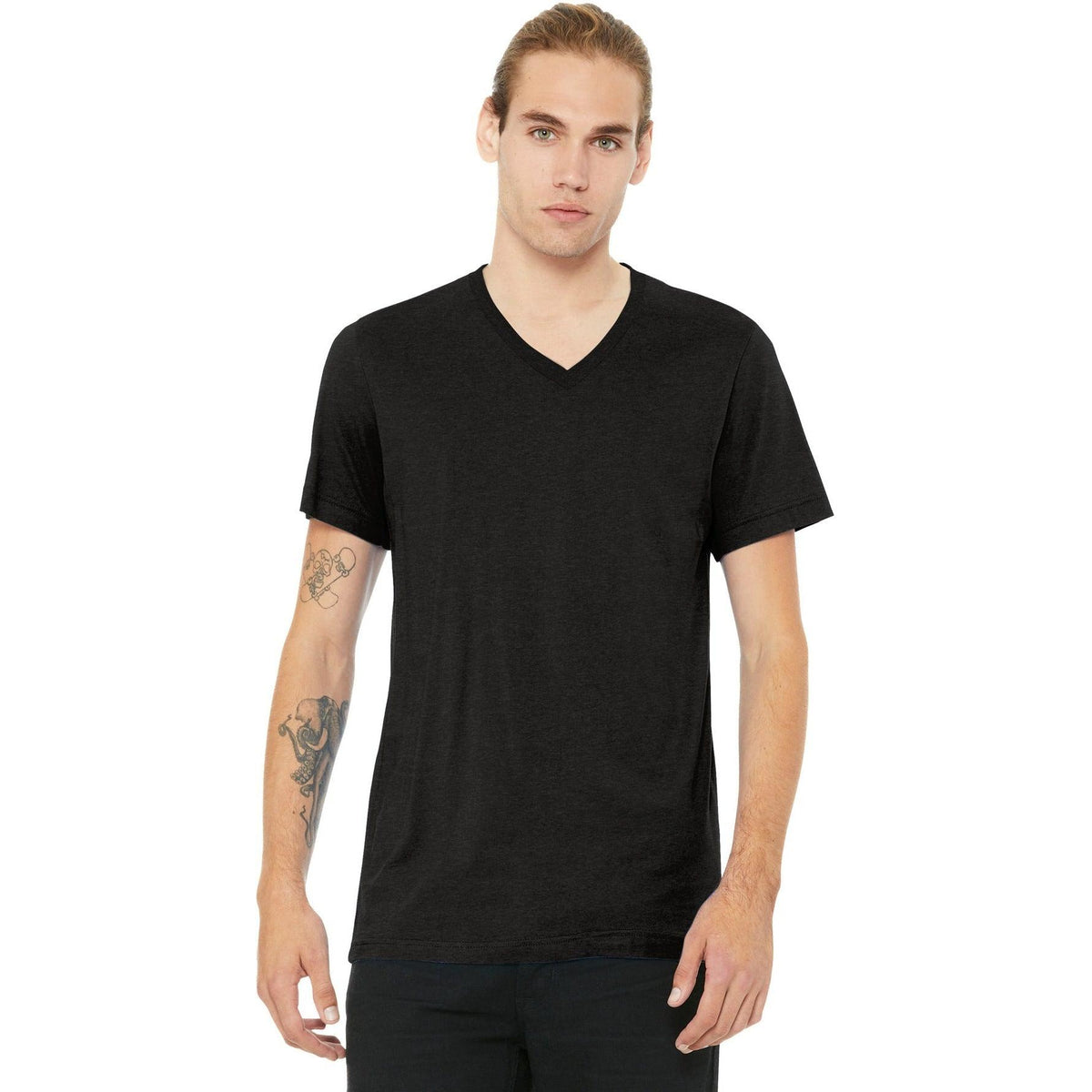 no-logo Bella+Canvas Unisex Heather CVC V-Neck Tee-Regular-Bella&Canvas-Thread Logic