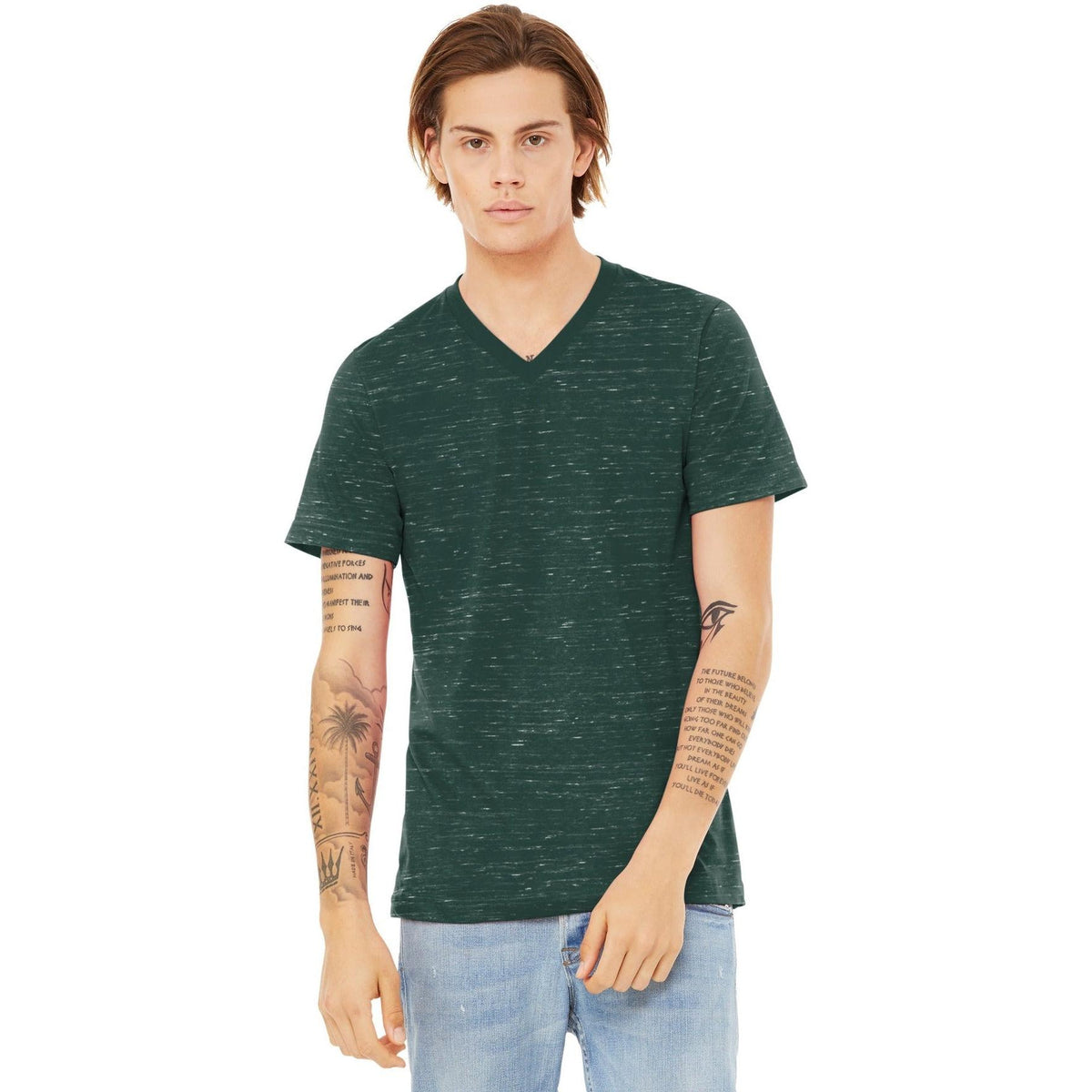 no-logo Bella+Canvas Unisex Textured Jersey V-Neck Tee-Regular-Bella&Canvas-Thread Logic