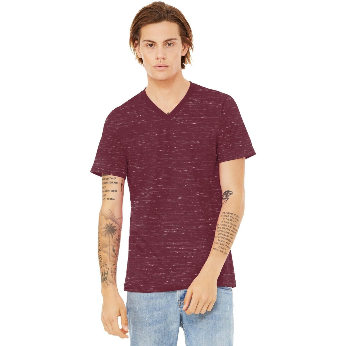 no-logo Bella+Canvas Unisex Textured Jersey V-Neck Tee-Regular-Bella&Canvas-Thread Logic