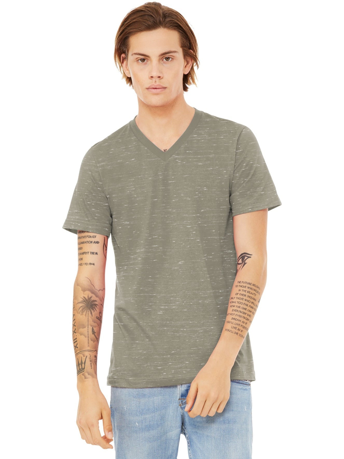no-logo Bella+Canvas Unisex Textured Jersey V-Neck Tee-Regular-Bella&Canvas-Thread Logic