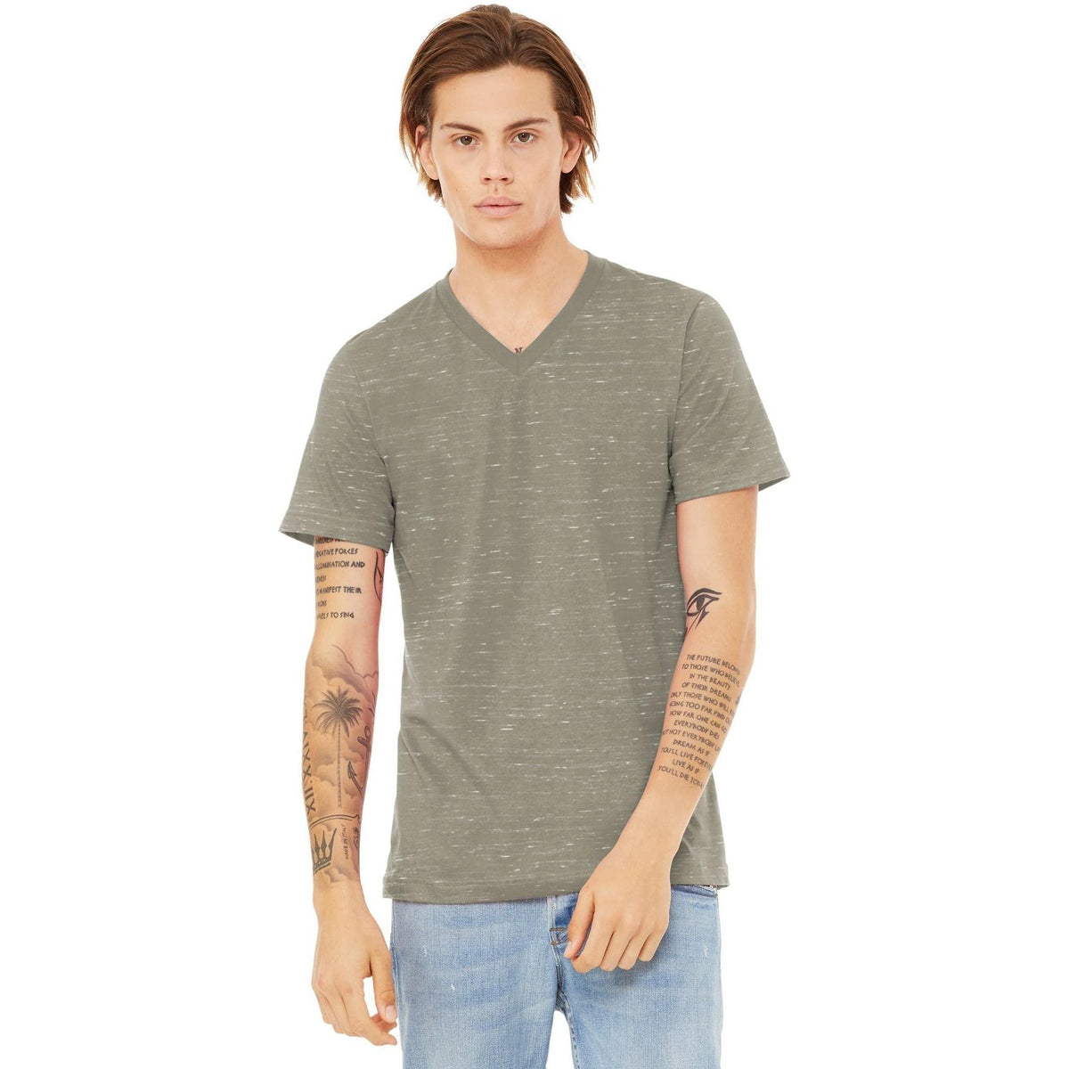 no-logo Bella+Canvas Unisex Textured Jersey V-Neck Tee-Regular-Bella&Canvas-Thread Logic