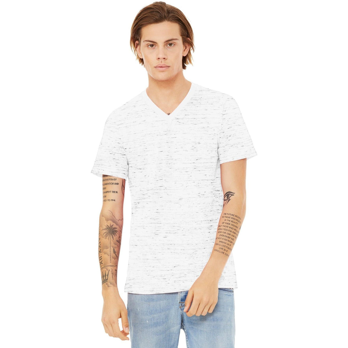 no-logo Bella+Canvas Unisex Textured Jersey V-Neck Tee-Regular-Bella&Canvas-Thread Logic