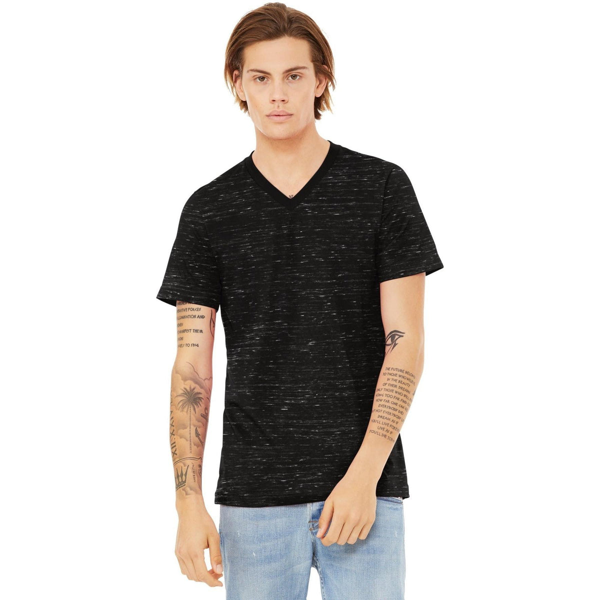 no-logo Bella+Canvas Unisex Textured Jersey V-Neck Tee-Regular-Bella&Canvas-Thread Logic