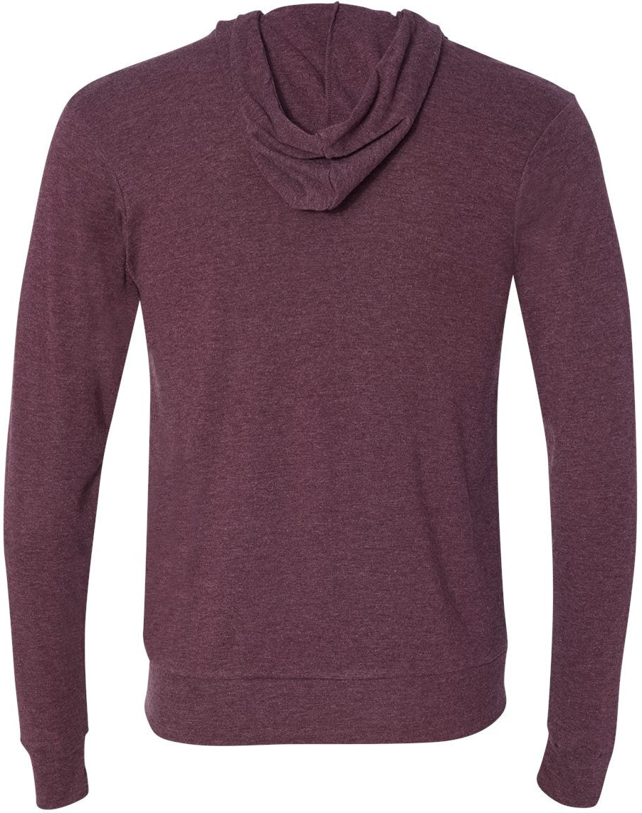 no-logo Bella+Canvas Unisex Triblend Lightweight Full-Zip Hooded Long Sleeve Tee-T-Shirts - Long Sleeve-Bella&Canvas-Thread Logic