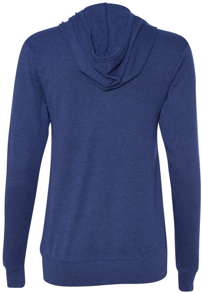 no-logo Bella+Canvas Unisex Triblend Lightweight Full-Zip Hooded Long Sleeve Tee-T-Shirts - Long Sleeve-Bella&Canvas-Thread Logic