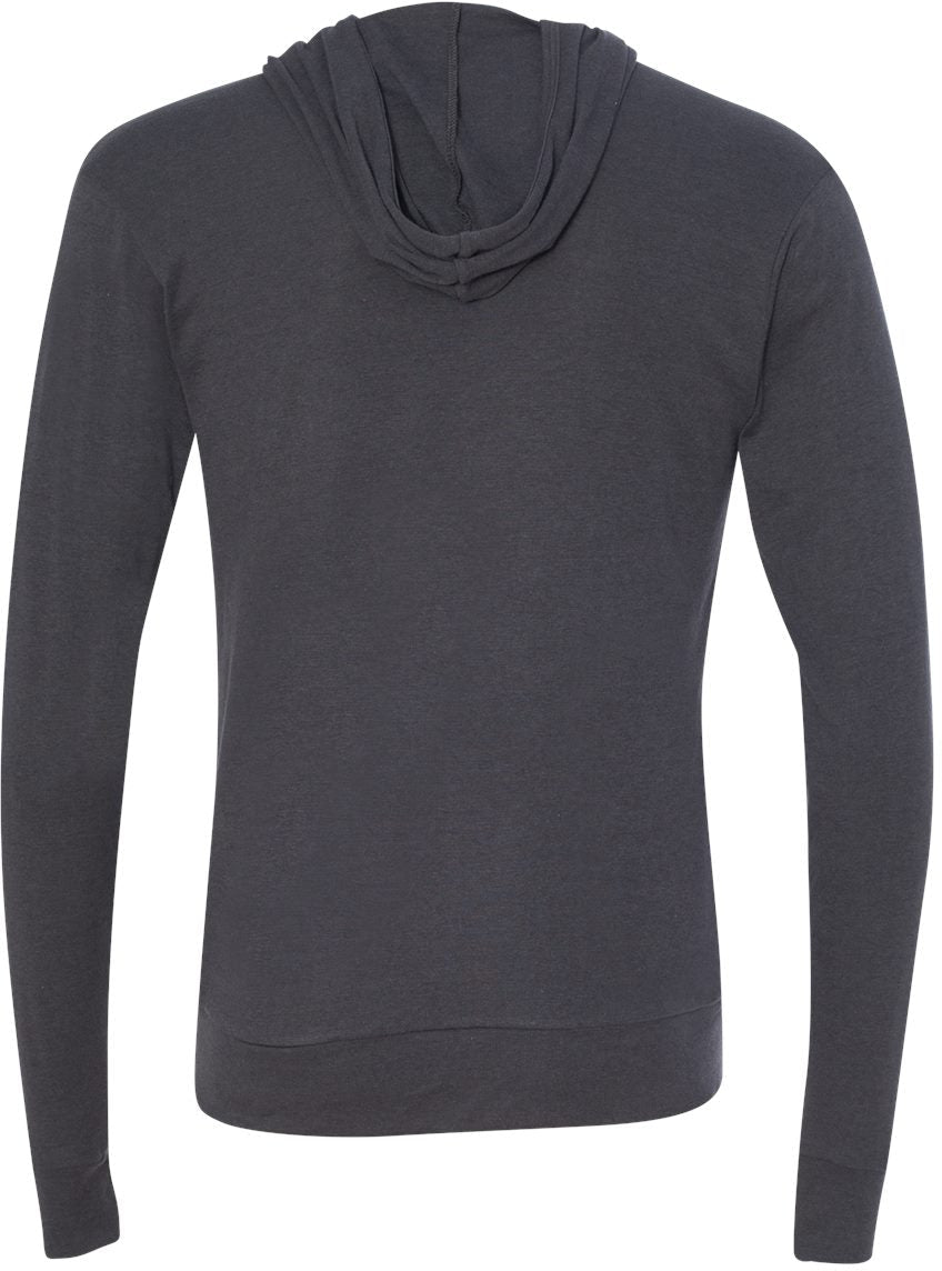 no-logo Bella+Canvas Unisex Triblend Lightweight Full-Zip Hooded Long Sleeve Tee-T-Shirts - Long Sleeve-Bella&Canvas-Thread Logic