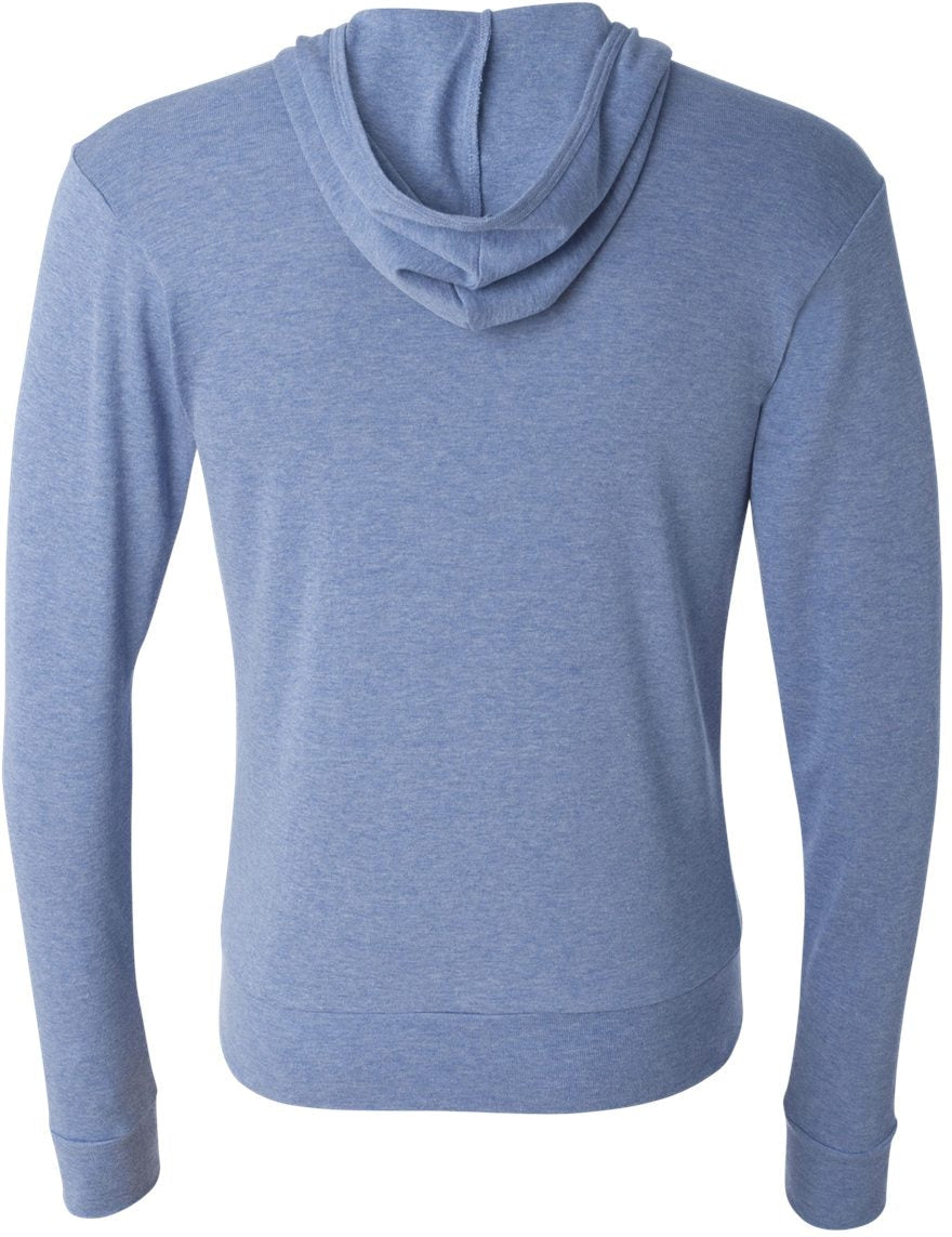 no-logo Bella+Canvas Unisex Triblend Lightweight Full-Zip Hooded Long Sleeve Tee-T-Shirts - Long Sleeve-Bella&Canvas-Thread Logic