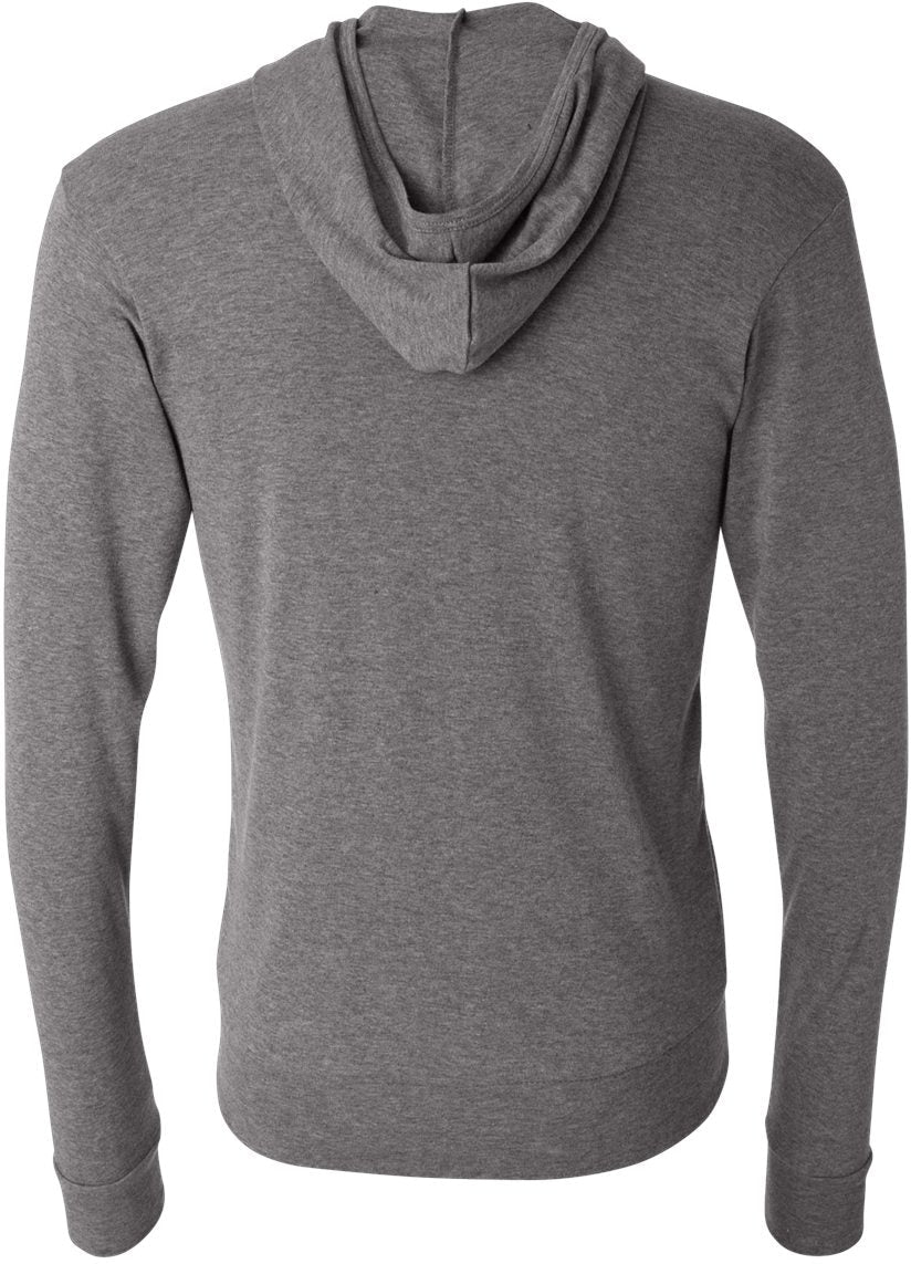 no-logo Bella+Canvas Unisex Triblend Lightweight Full-Zip Hooded Long Sleeve Tee-T-Shirts - Long Sleeve-Bella&Canvas-Thread Logic