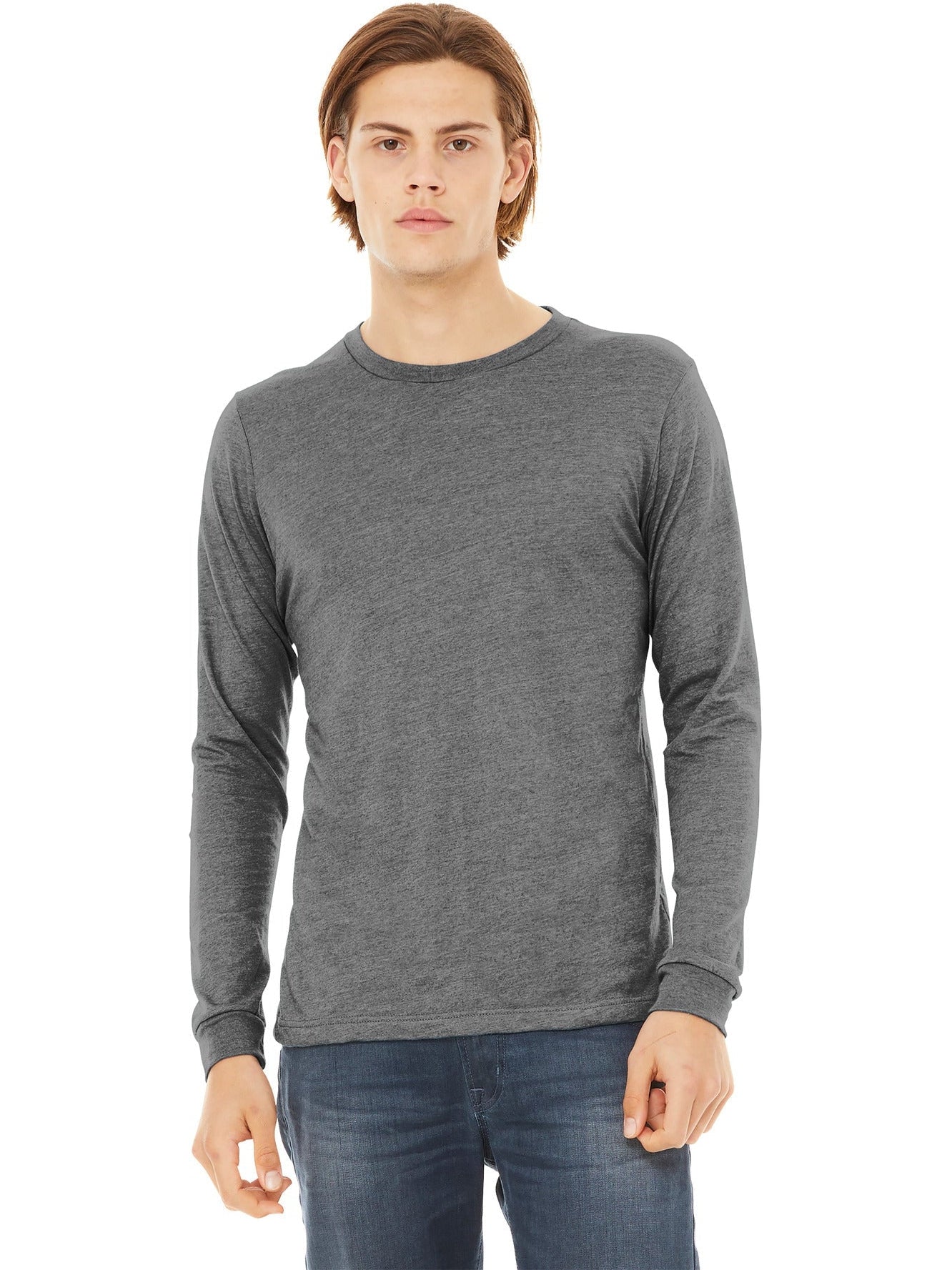 no-logo Bella+Canvas Unisex Triblend Long Sleeve Tee-Regular-Bella&Canvas-Thread Logic