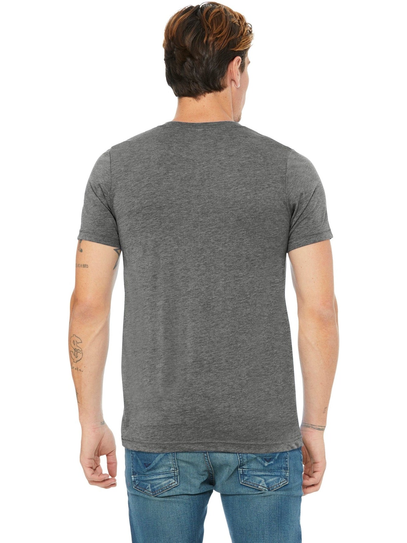 no-logo Bella+Canvas Unisex Triblend Short Sleeve V-Neck Tee-Regular-Bella&Canvas-Thread Logic