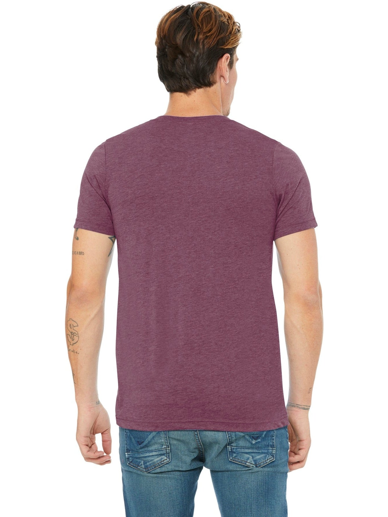 no-logo Bella+Canvas Unisex Triblend Short Sleeve V-Neck Tee-Regular-Bella&Canvas-Thread Logic