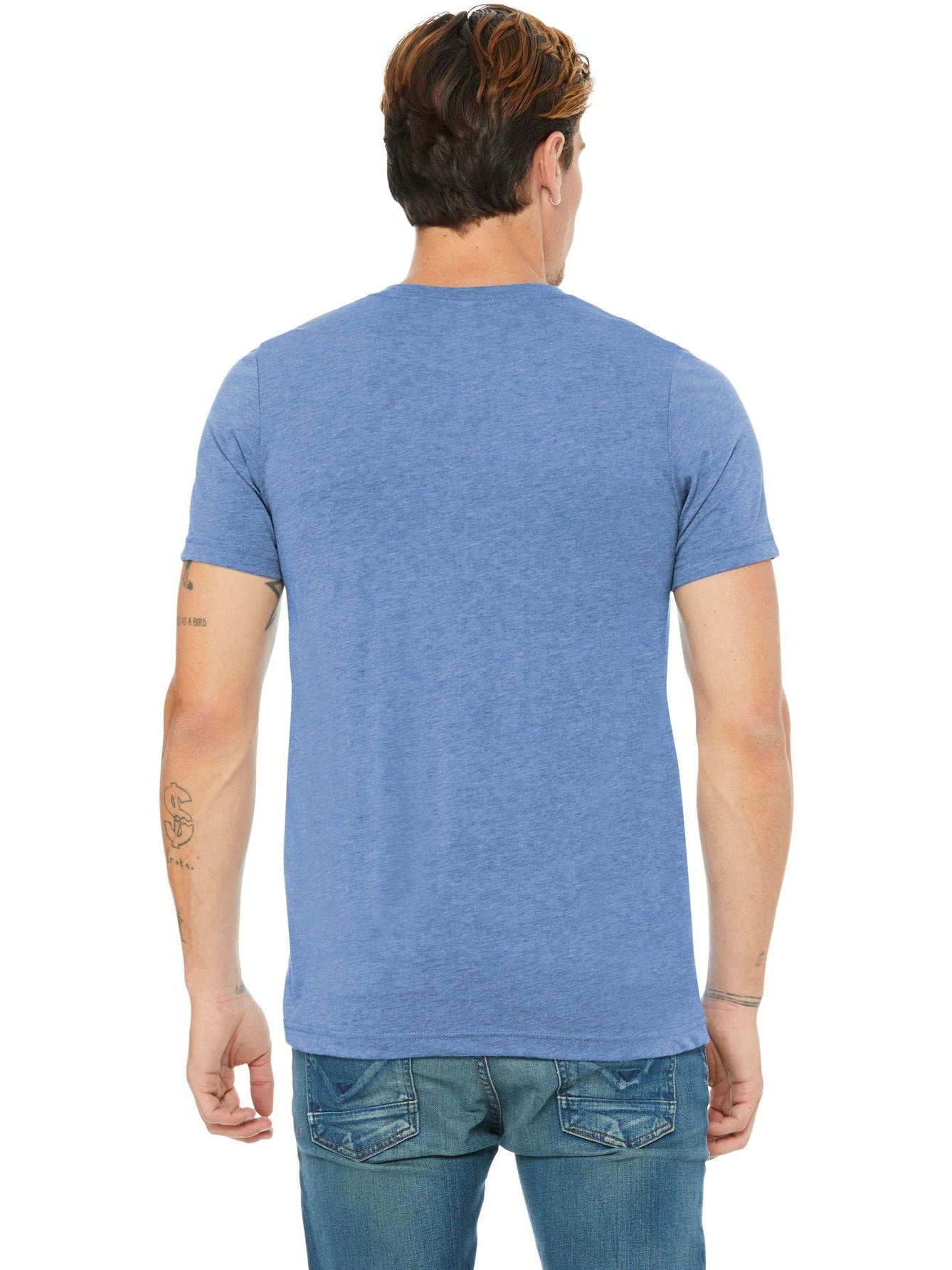no-logo Bella+Canvas Unisex Triblend Short Sleeve V-Neck Tee-Regular-Bella&Canvas-Thread Logic