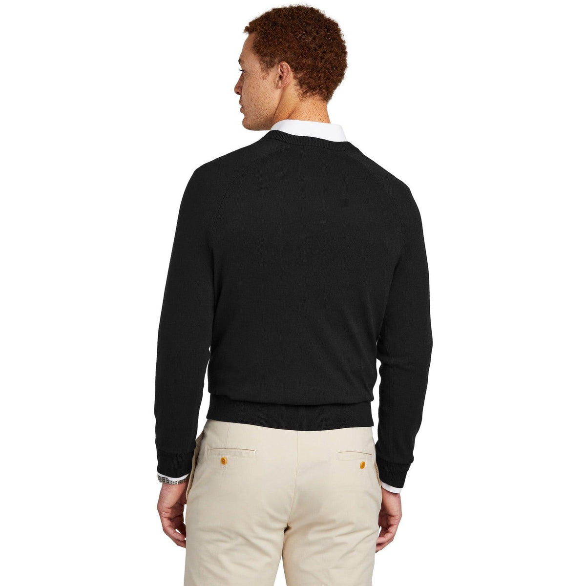 no-logo Brooks Brothers Cotton Stretch V-Neck Sweater-New-Brooks Brothers-Thread Logic