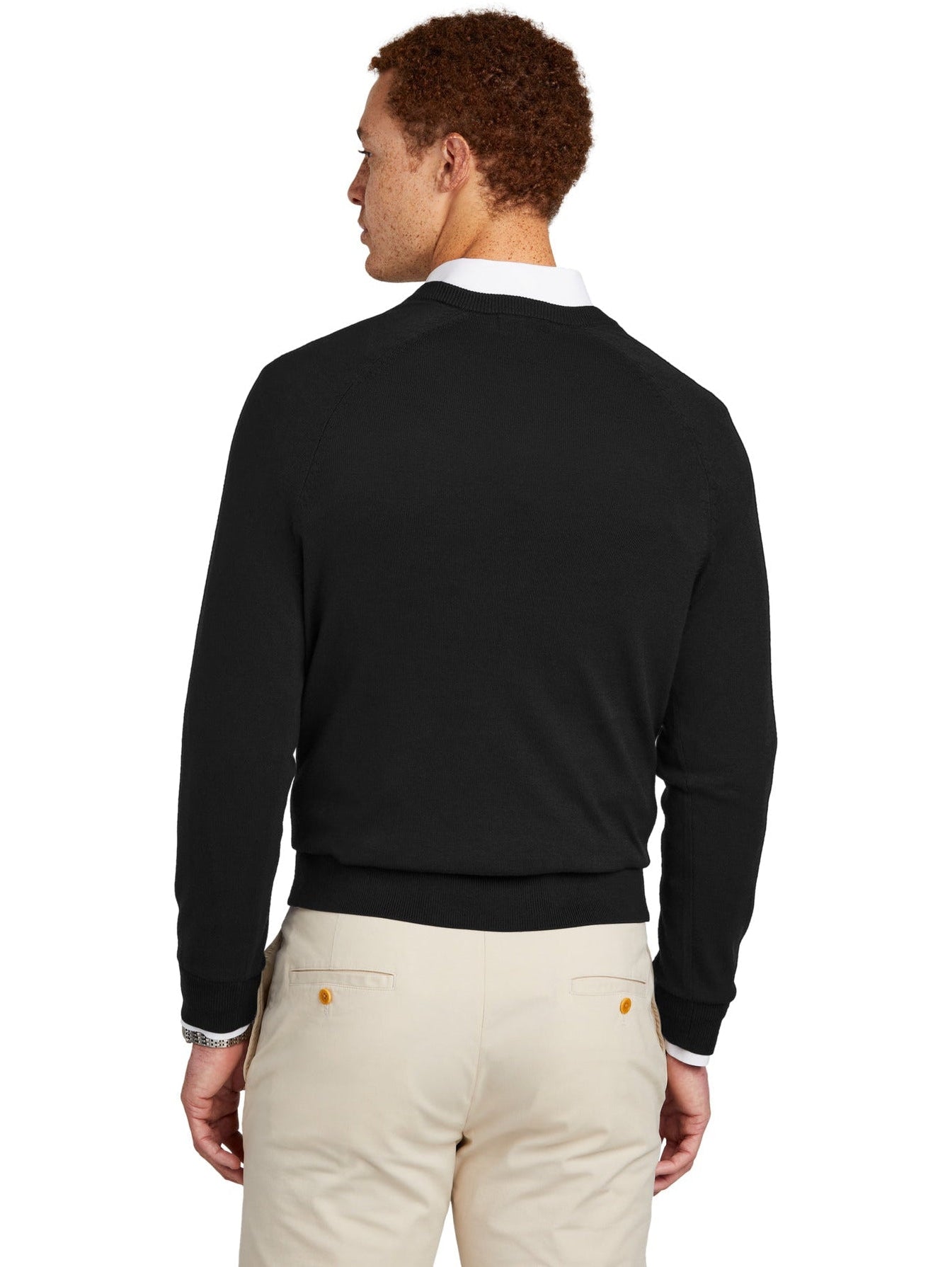 no-logo Brooks Brothers Cotton Stretch V-Neck Sweater-New-Brooks Brothers-Thread Logic