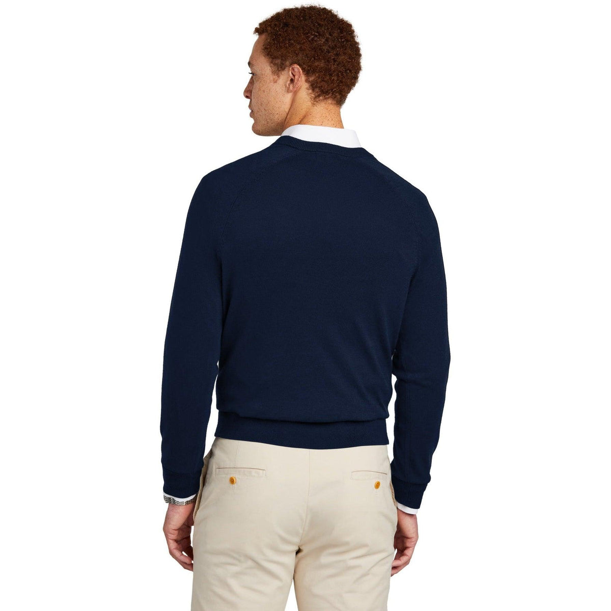 no-logo Brooks Brothers Cotton Stretch V-Neck Sweater-New-Brooks Brothers-Thread Logic