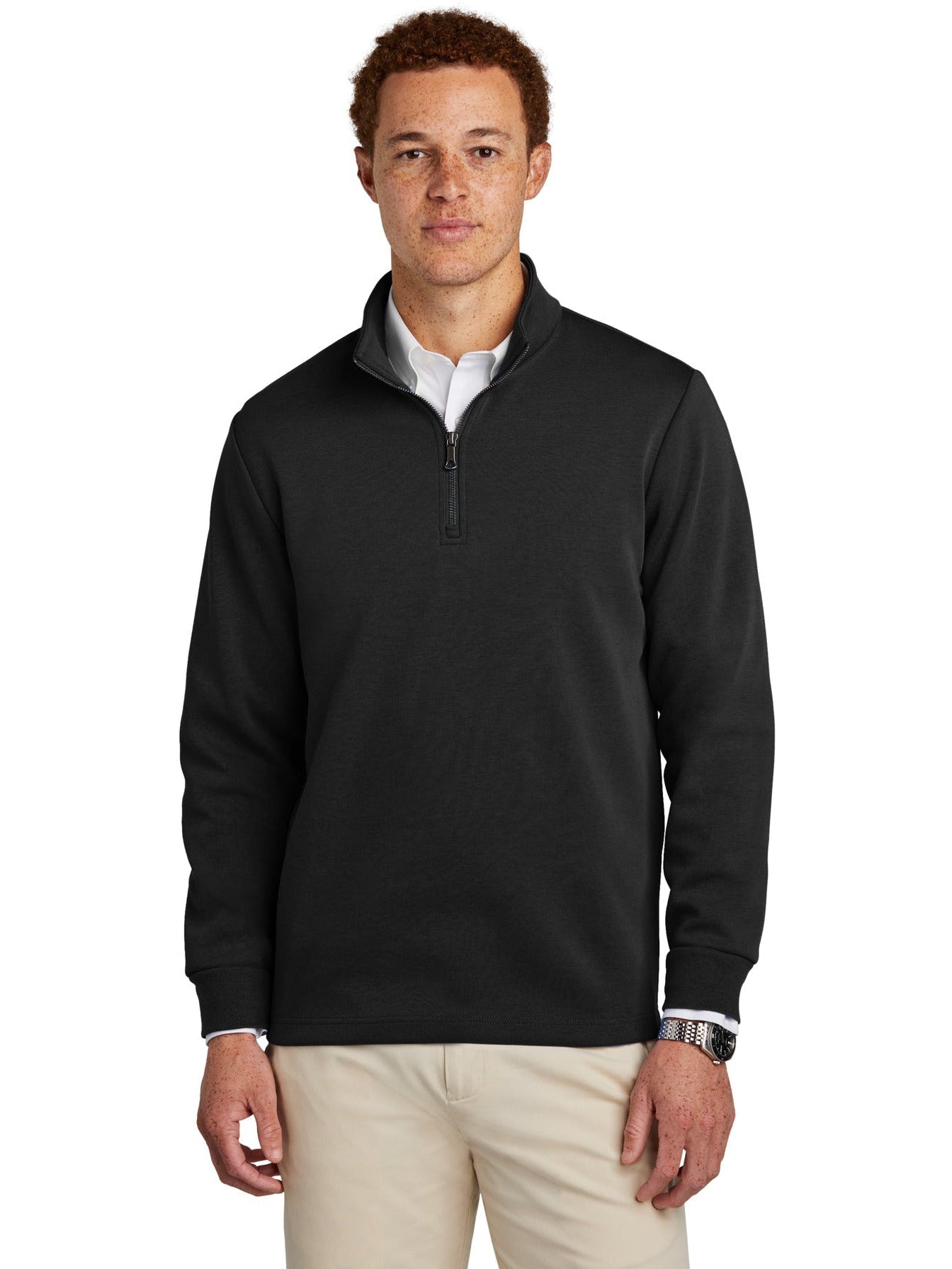 Brooks Brothers Double-Knit 1/4-Zip With Custom Embroidery Brooks Brothers Double-Knit 1/4-Zip With Custom Embroidery