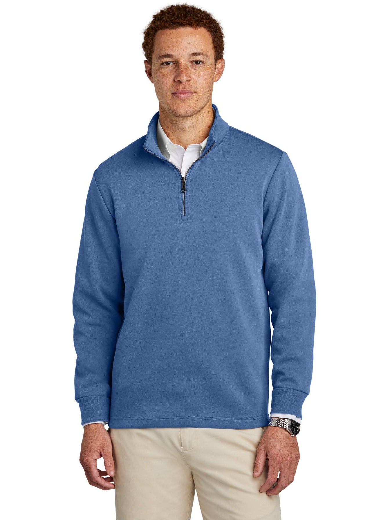 Brooks Brothers Double-Knit 1/4-Zip With Custom Embroidery