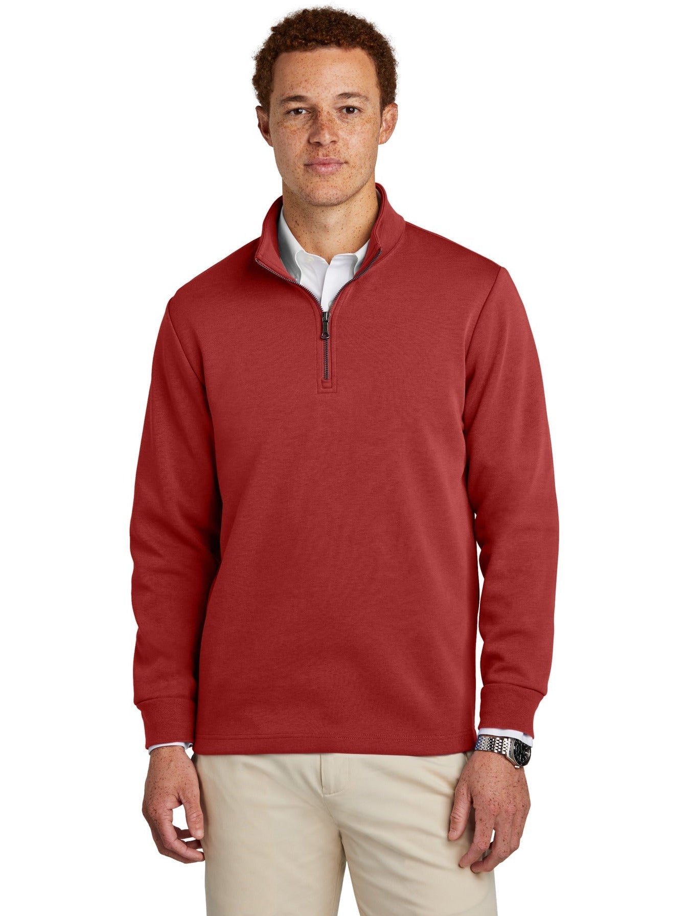 Brooks Brothers Double-Knit 1/4-Zip With Custom Embroidery