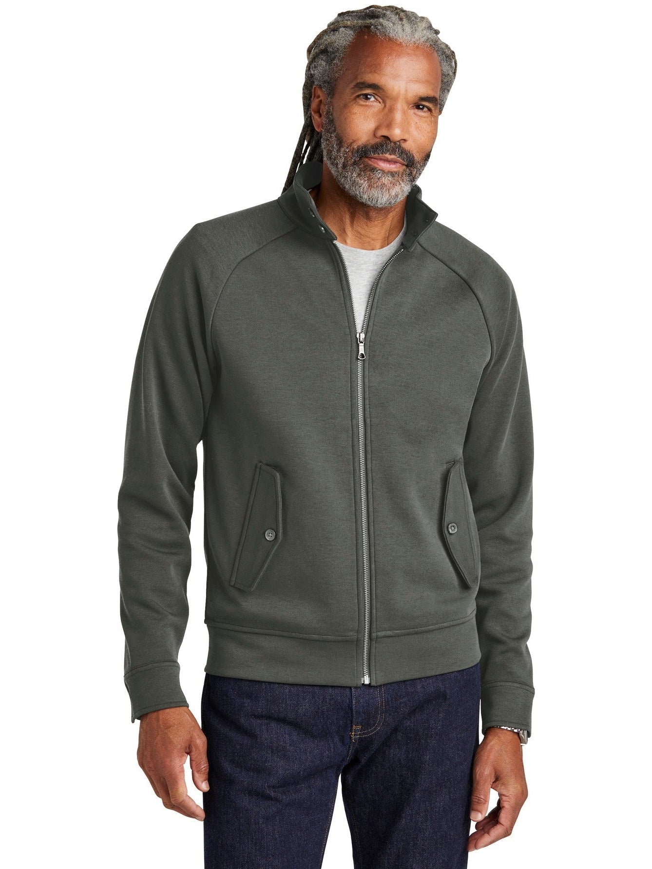 Brooks Brothers Double-Knit Full-Zip With Custom Embroidery