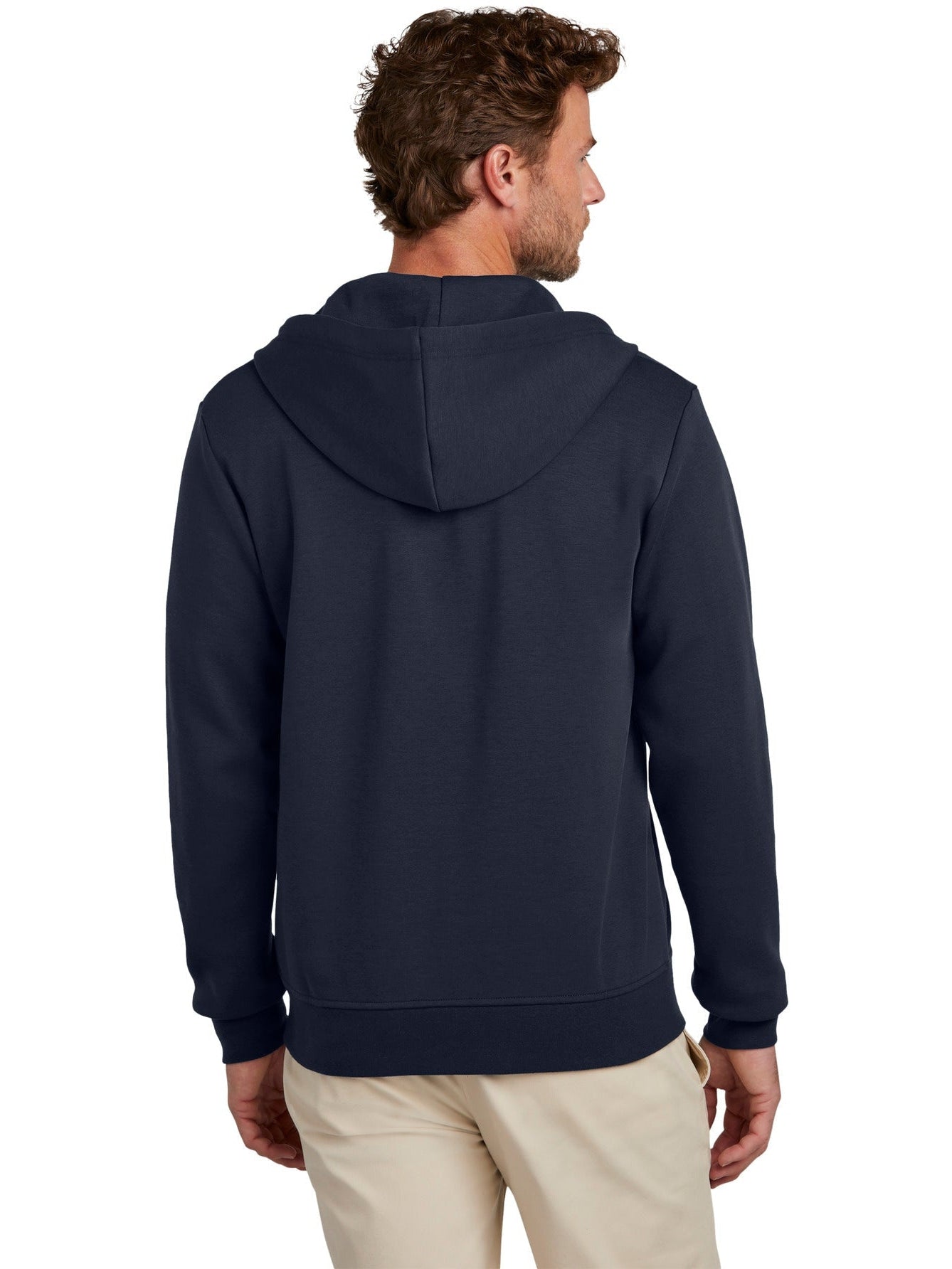 Brooks Brothers Double-Knit Full-Zip Hoodie With Custom Embroidery