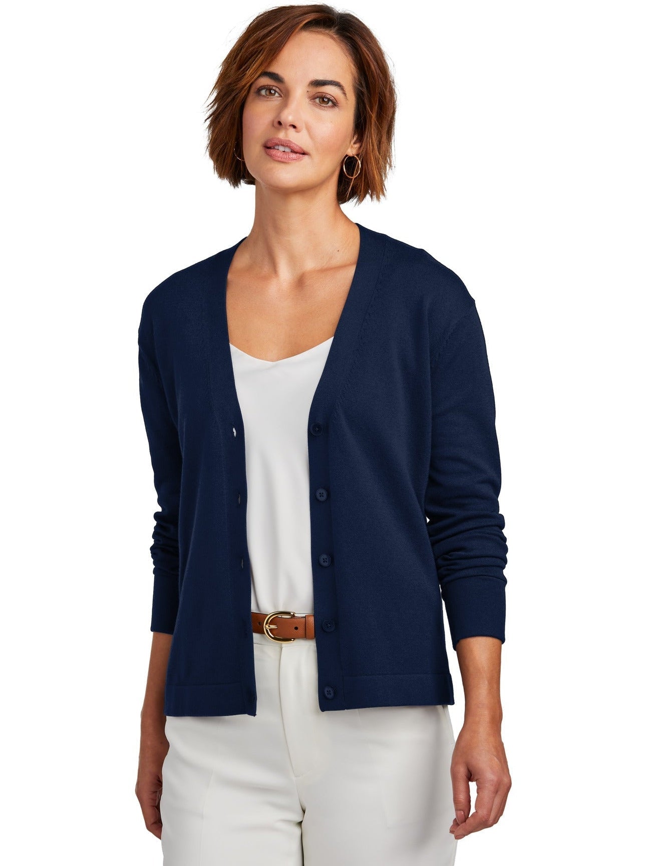 no-logo Brooks Brothers Ladies Cotton Stretch Cardigan Sweater-New-Brooks Brothers-Thread Logic