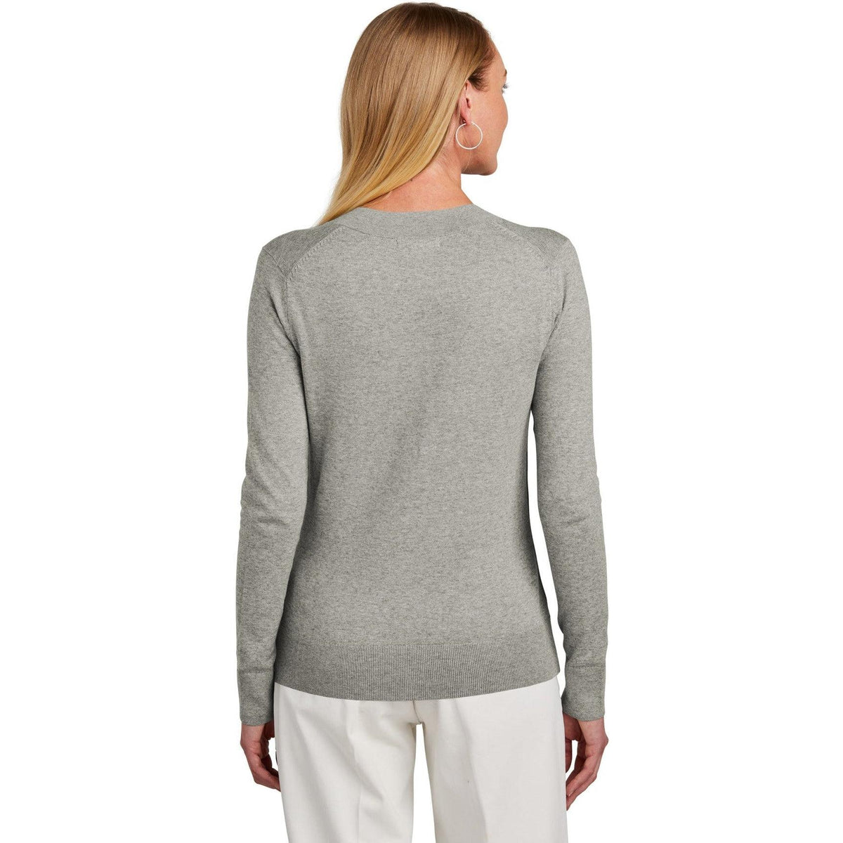 no-logo Brooks Brothers Ladies Cotton Stretch V-Neck Sweater-New-Brooks Brothers-Thread Logic