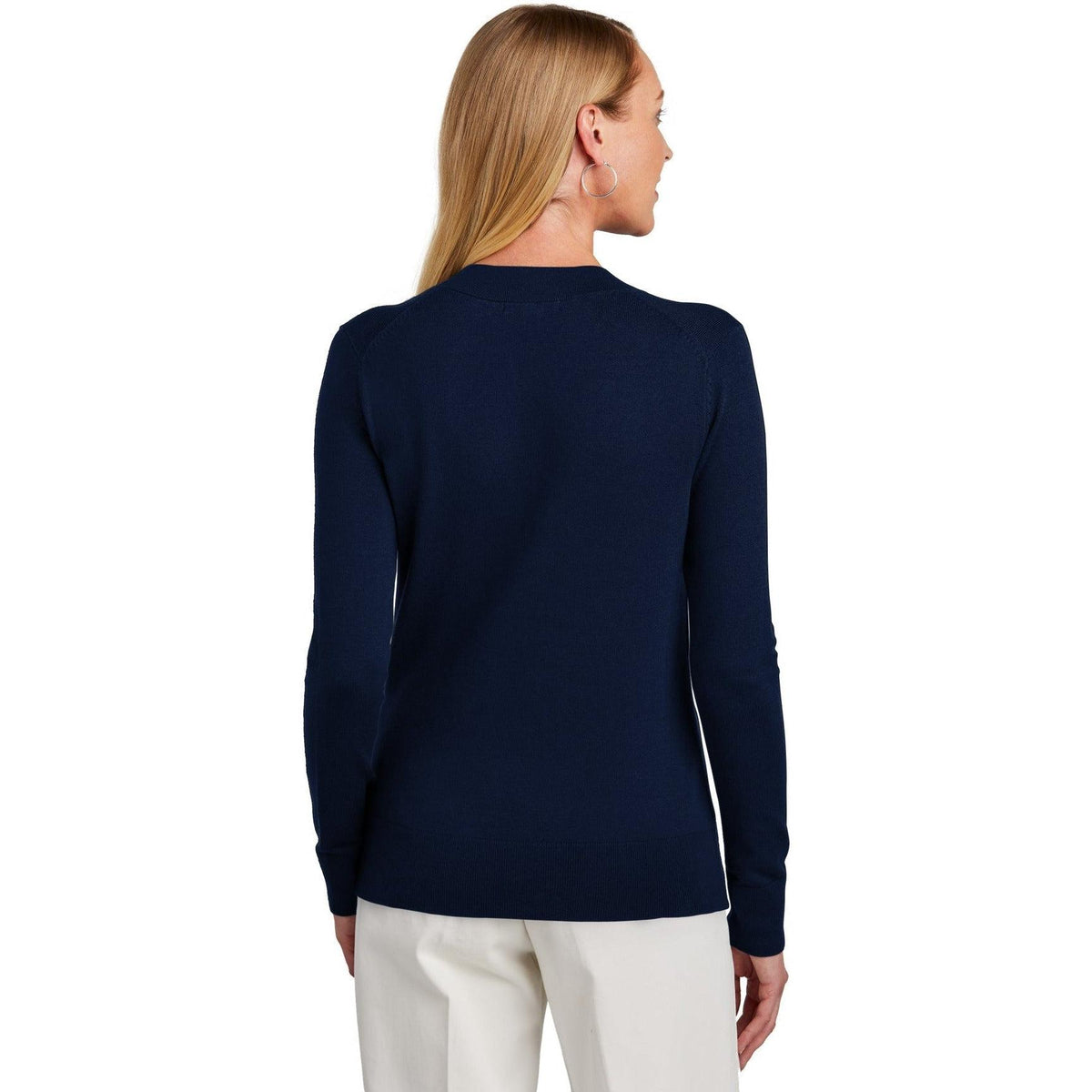 no-logo Brooks Brothers Ladies Cotton Stretch V-Neck Sweater-New-Brooks Brothers-Thread Logic