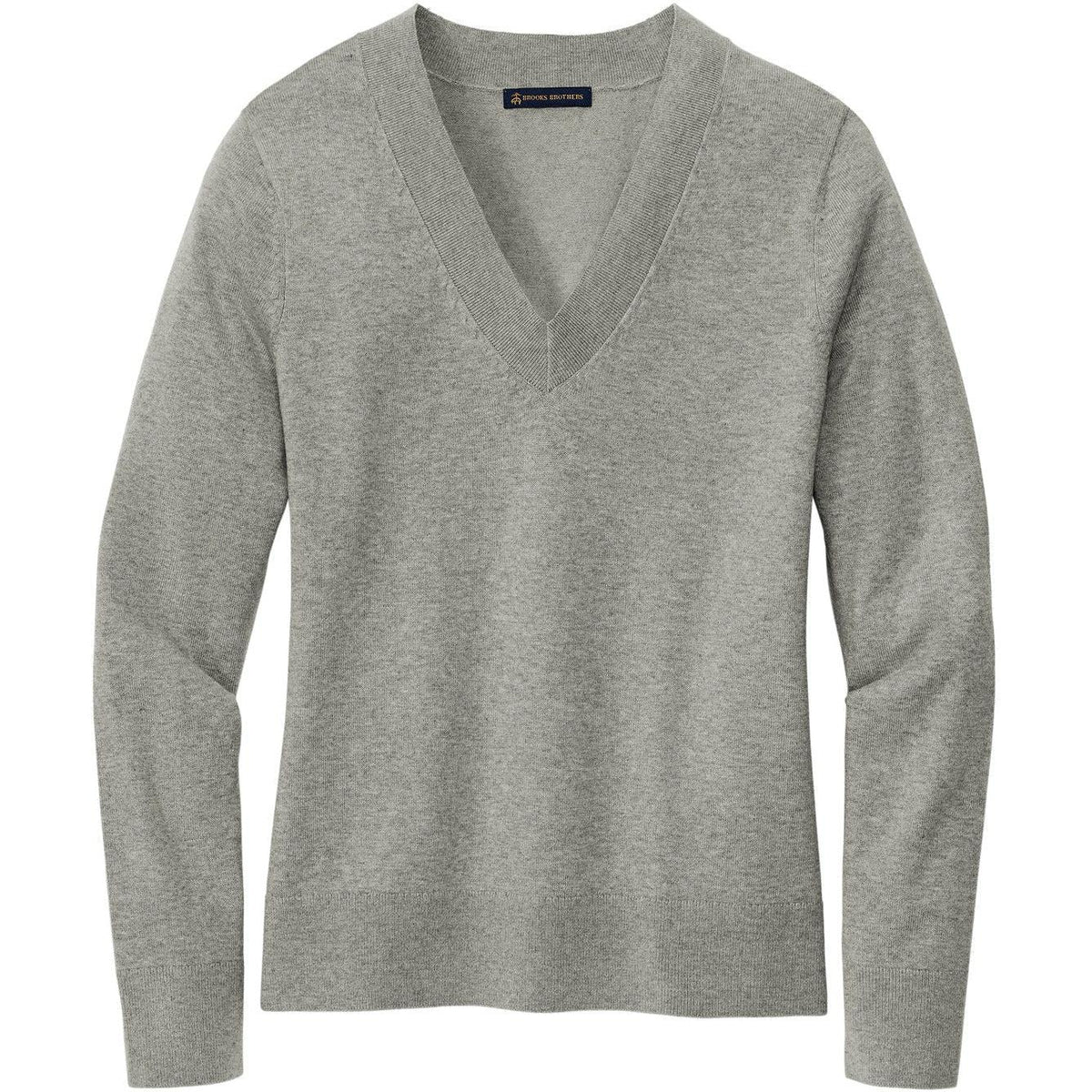 no-logo Brooks Brothers Ladies Cotton Stretch V-Neck Sweater