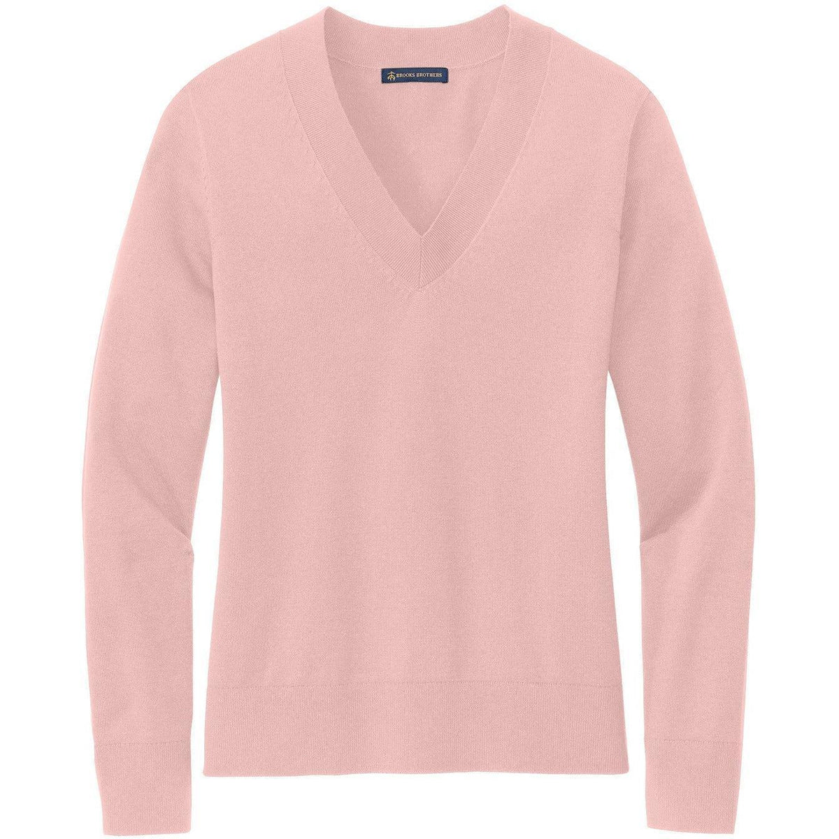 no-logo Brooks Brothers Ladies Cotton Stretch V-Neck Sweater