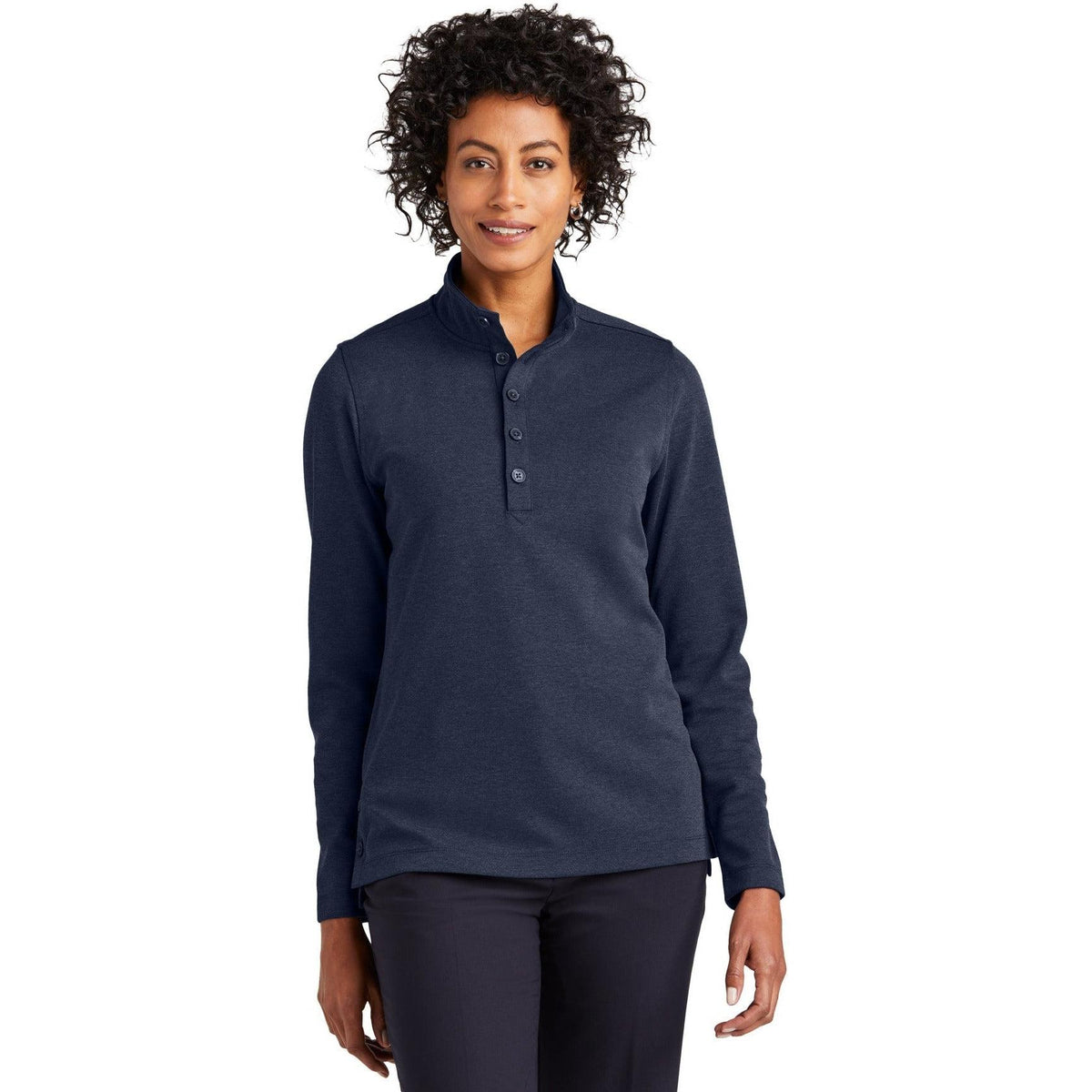 no-logo Brooks Brothers Ladies Mid-Layer Stretch 1/2-Button-New-Brooks Brothers-Thread Logic