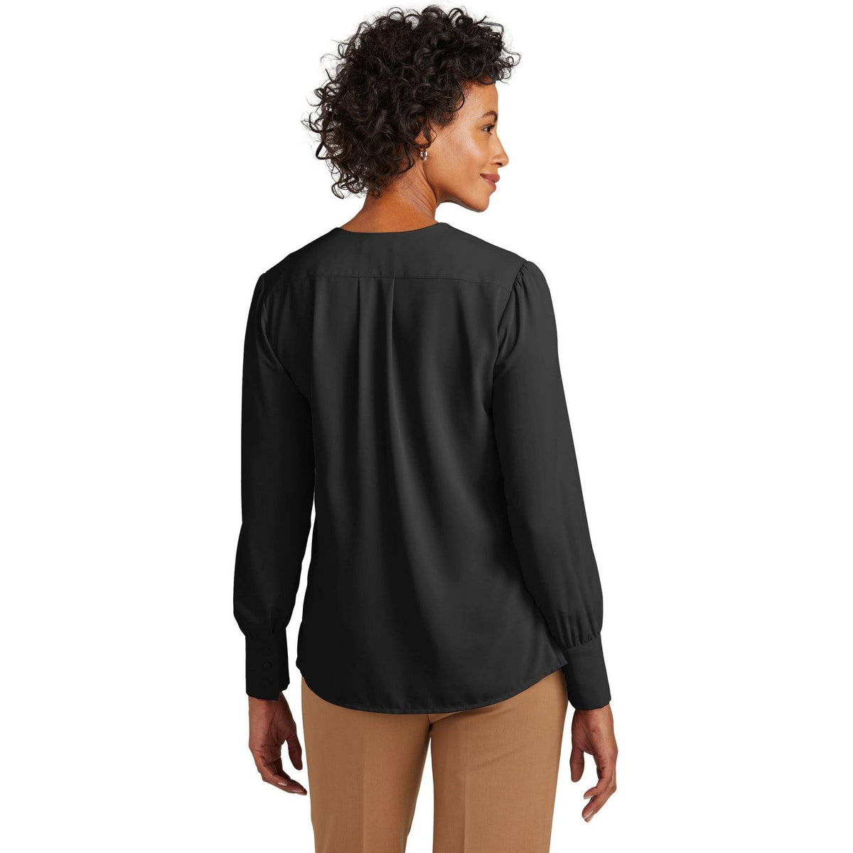 no-logo Brooks Brothers Ladies Open-Neck Satin Blouse-New-Brooks Brothers-Thread Logic
