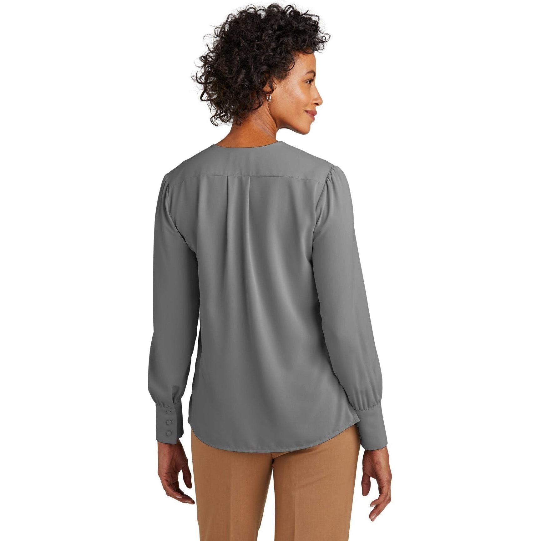 Brooks Brothers Women's Open-Neck Satin Blouse With Custom