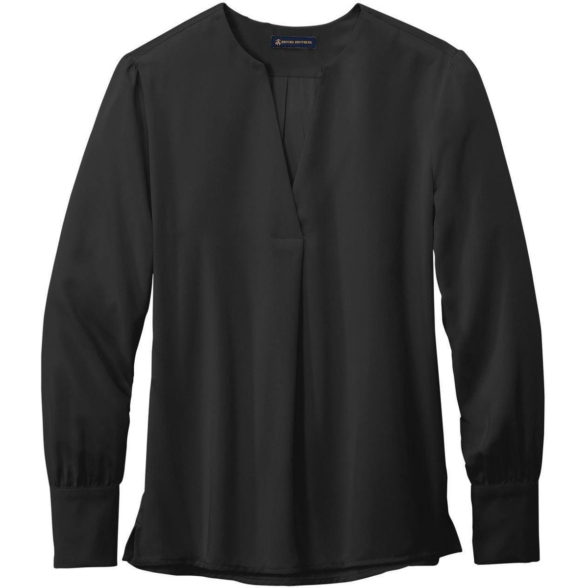 no-logo Brooks Brothers Ladies Open-Neck Satin Blouse