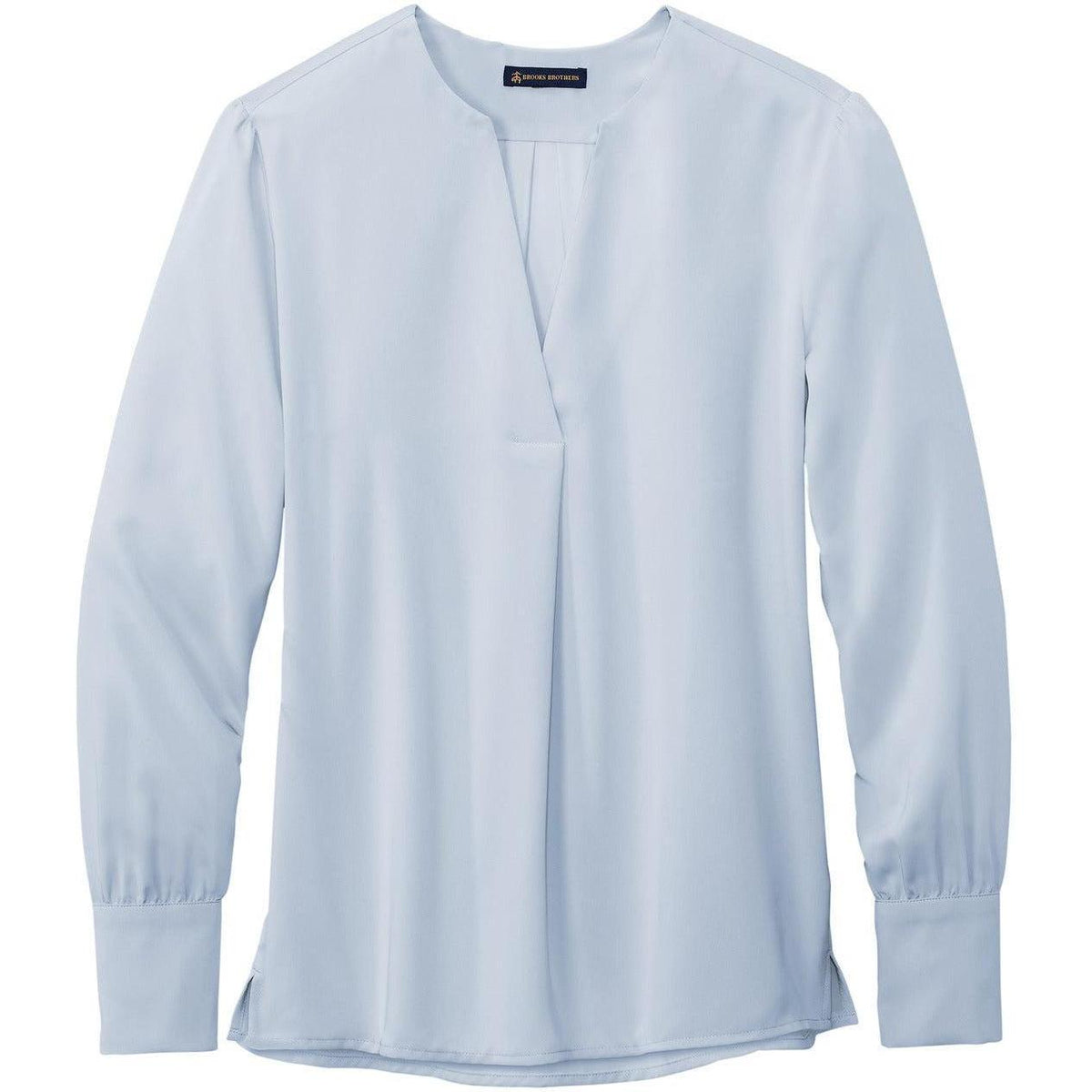 no-logo Brooks Brothers Ladies Open-Neck Satin Blouse