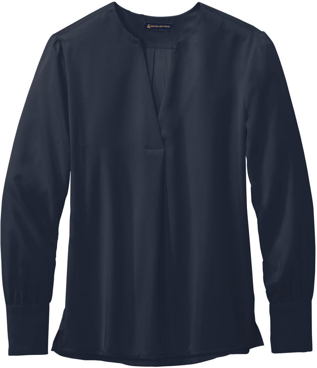 Brooks Brothers Women's Open-Neck Satin Blouse With Custom
