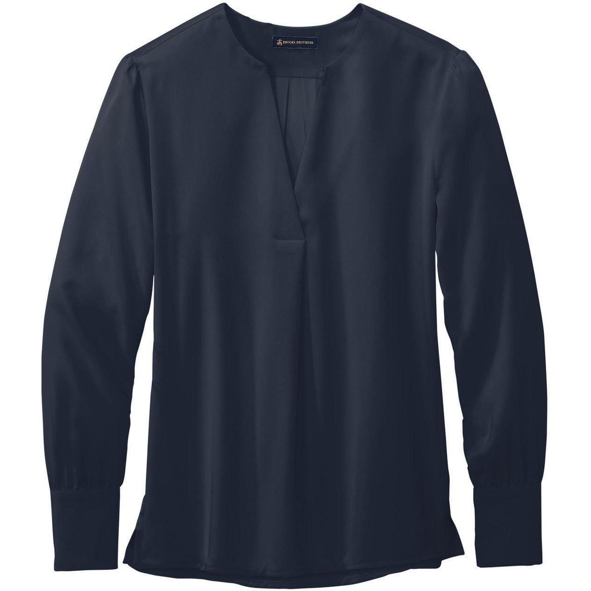 no-logo Brooks Brothers Ladies Open-Neck Satin Blouse