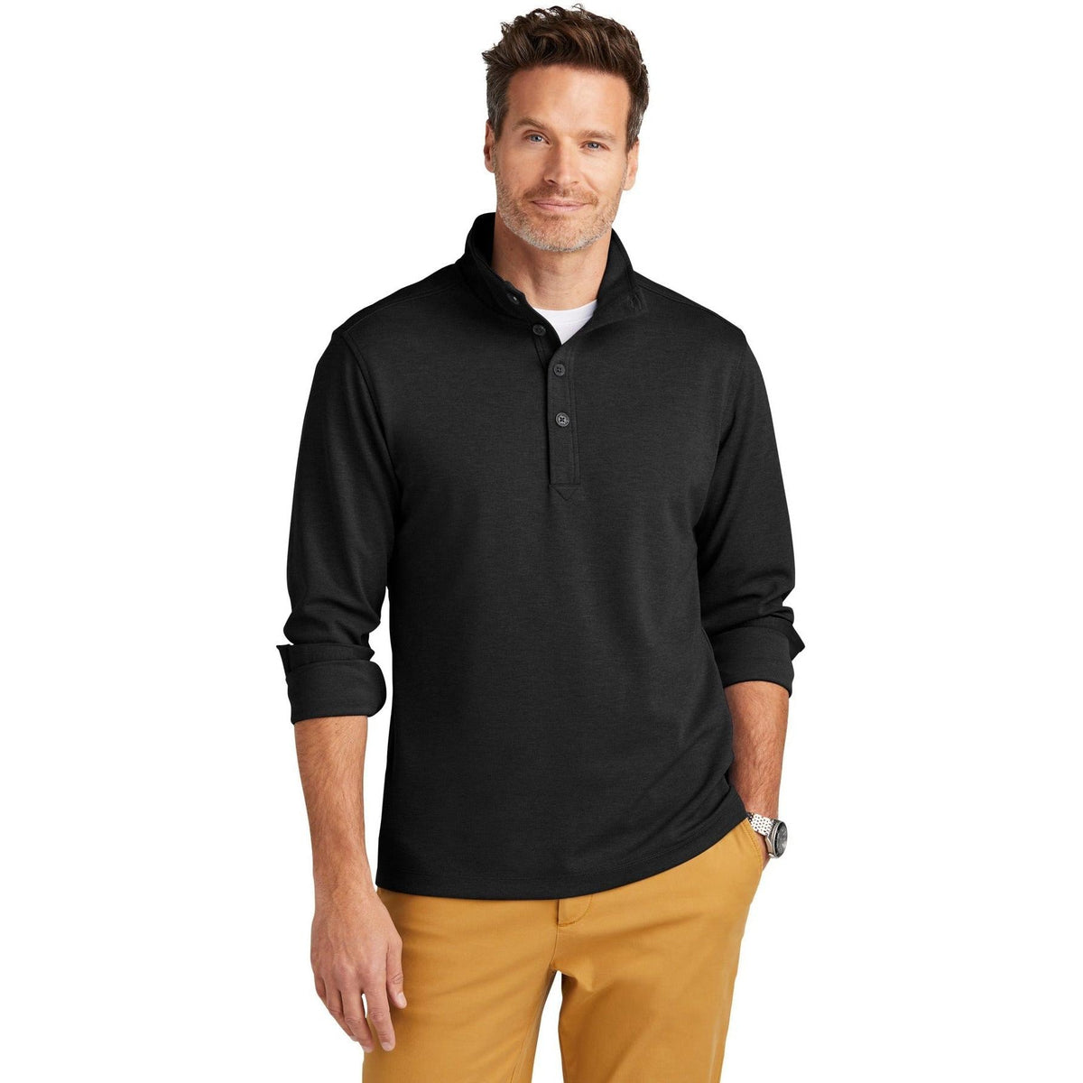 no-logo Brooks Brothers Mid-Layer Stretch 1/2-Button-New-Brooks Brothers-Thread Logic
